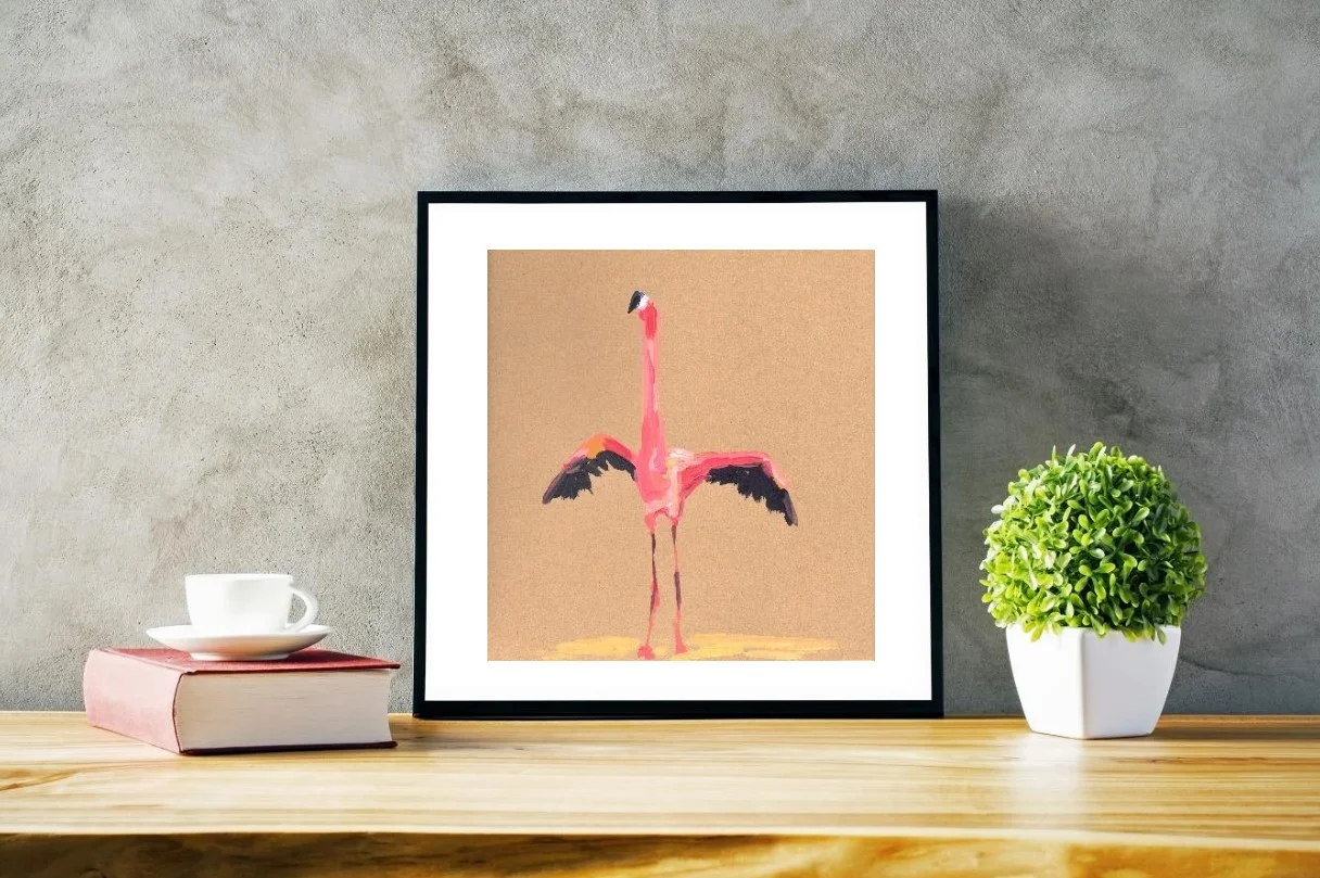 flamingo art print