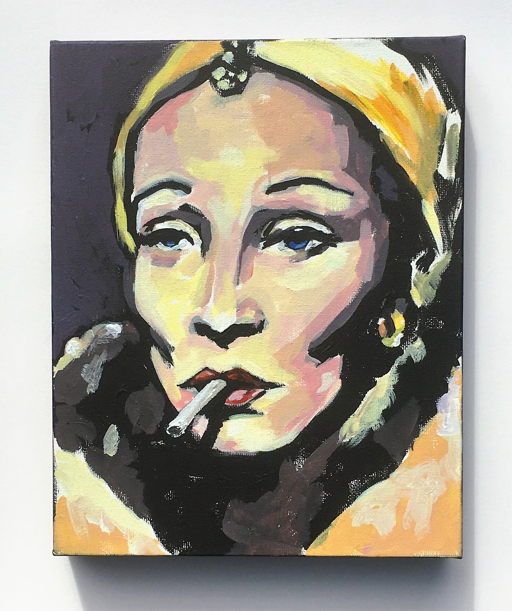 Marlene Dietrich painting