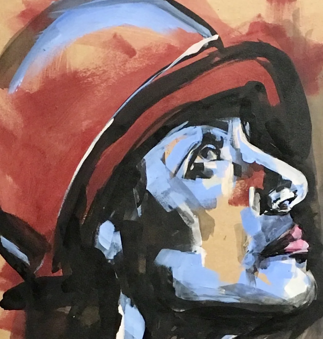 female portrait expressive contemporary art deco flo lee