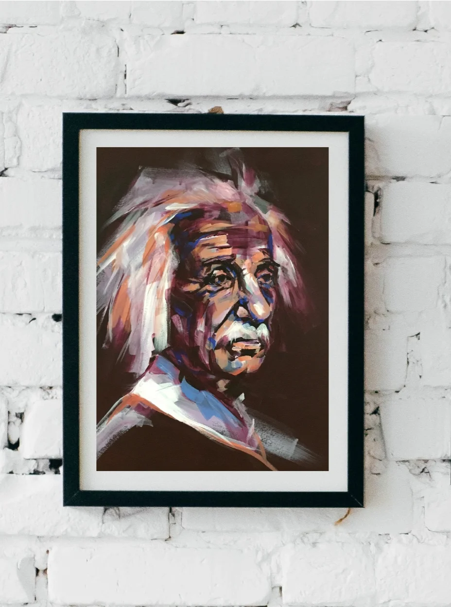 einstein portrait by flo lee