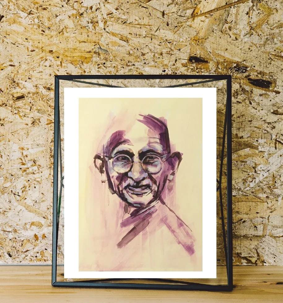 gandhi portrait by flo lee