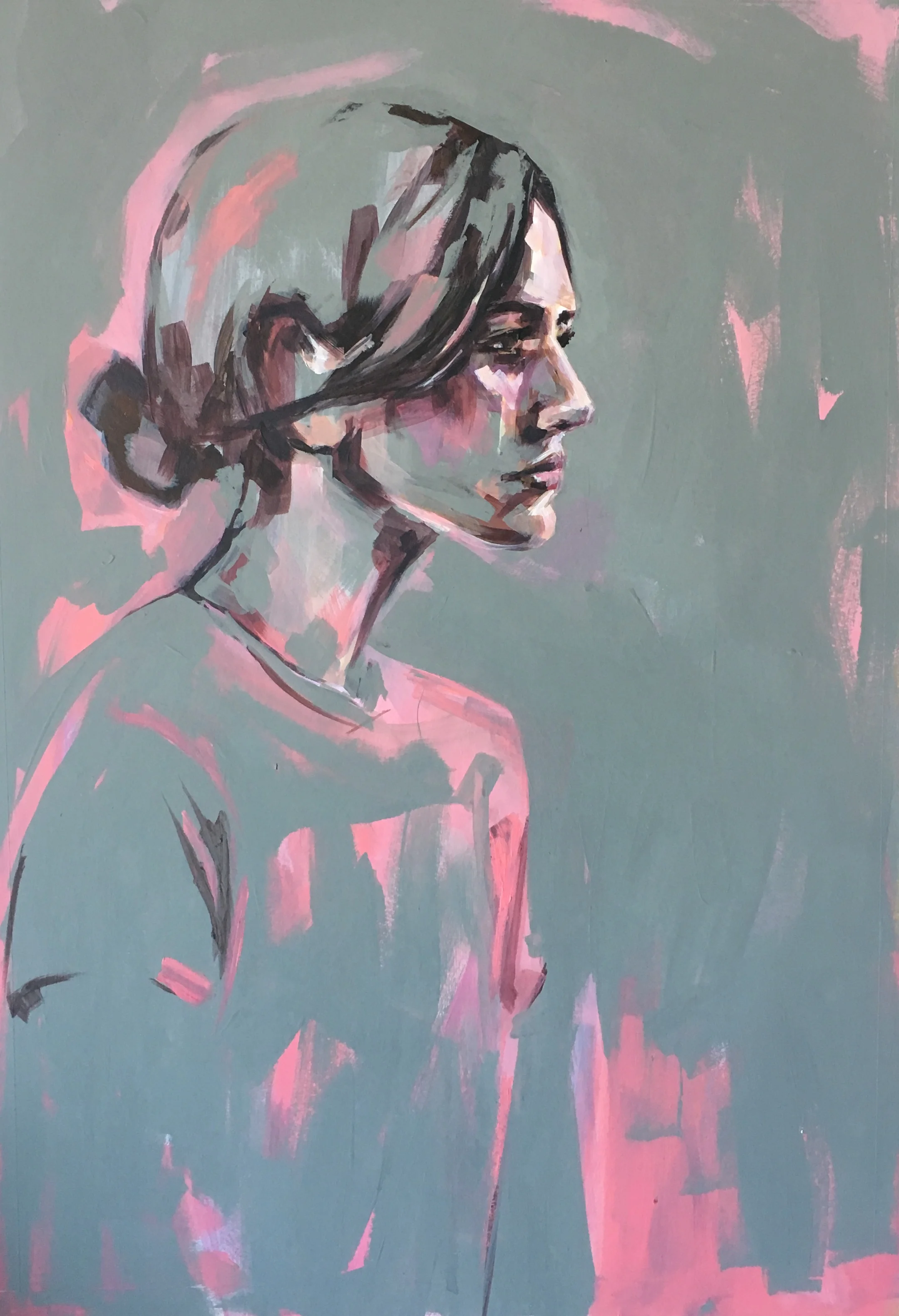Copy of pink and grey portrait flo lee