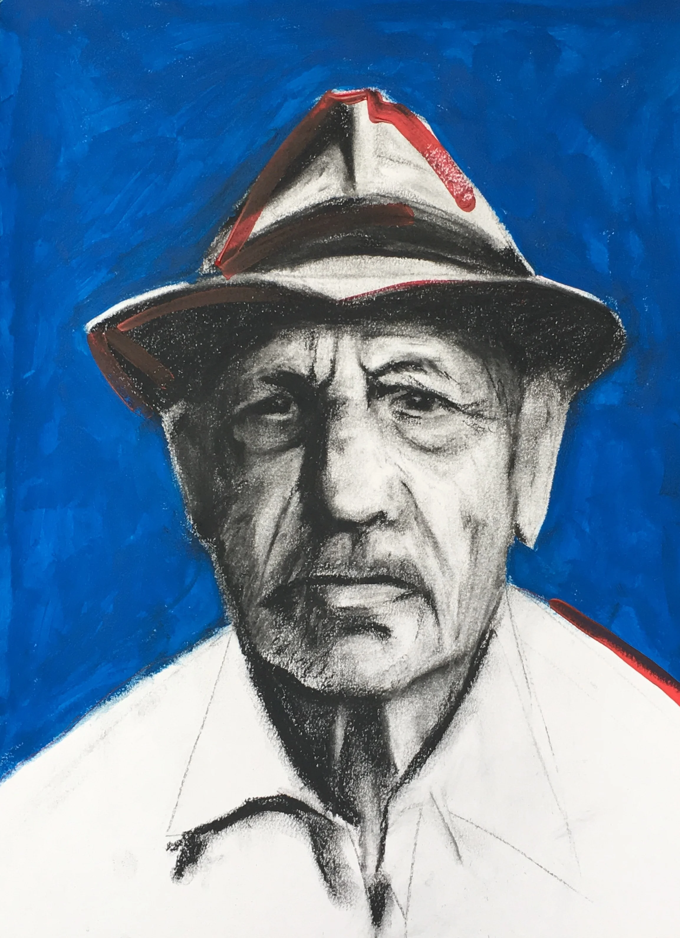 charcoal drawing male portrait flo lee