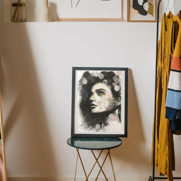 charcoal drawing art print flo lee