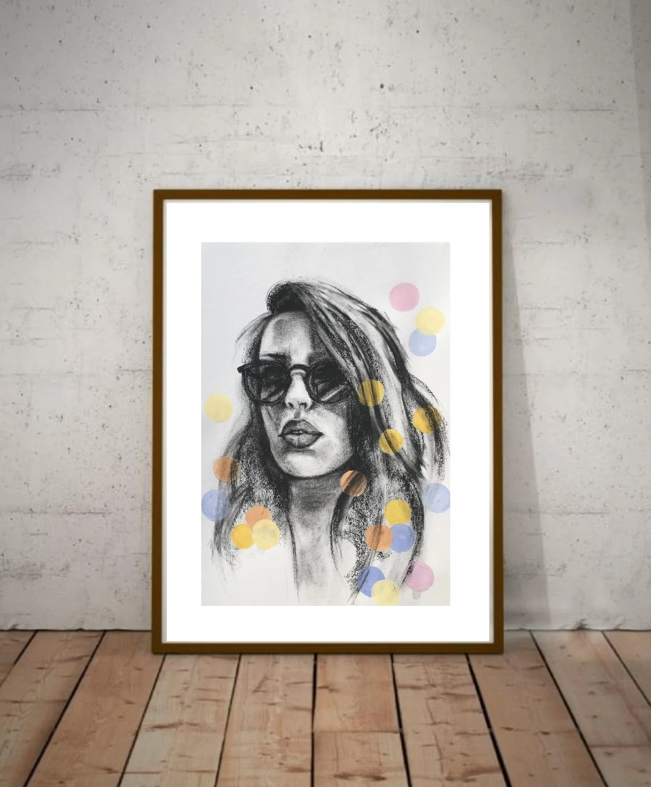 charcoal drawing print portrait flo lee