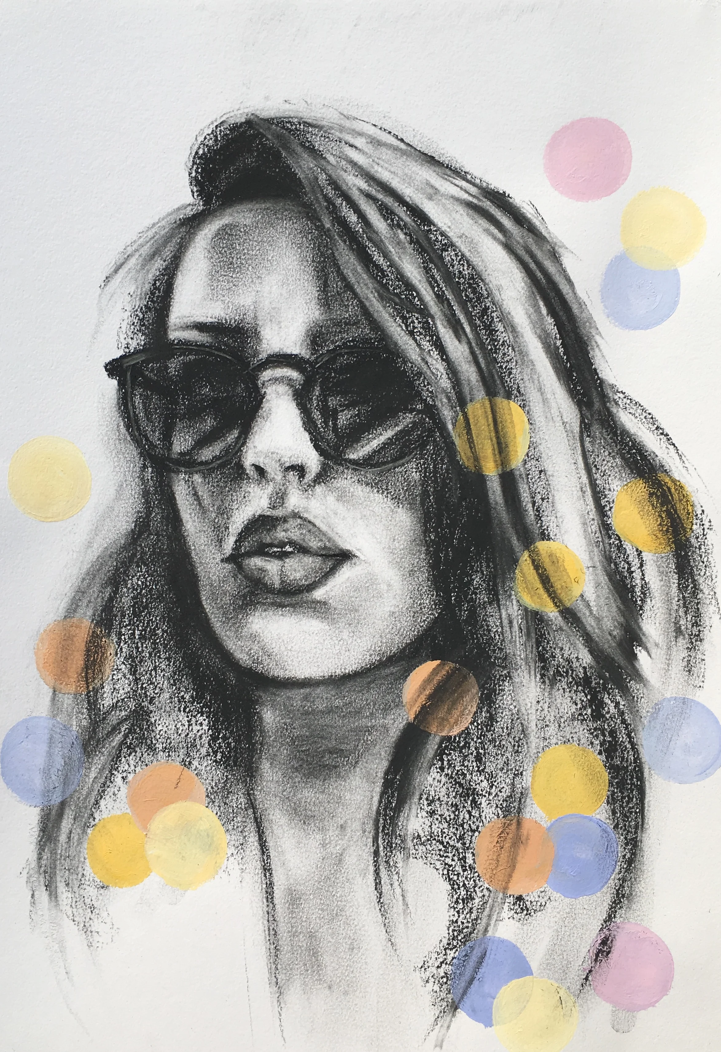 charcoal drawing print portrait flo lee