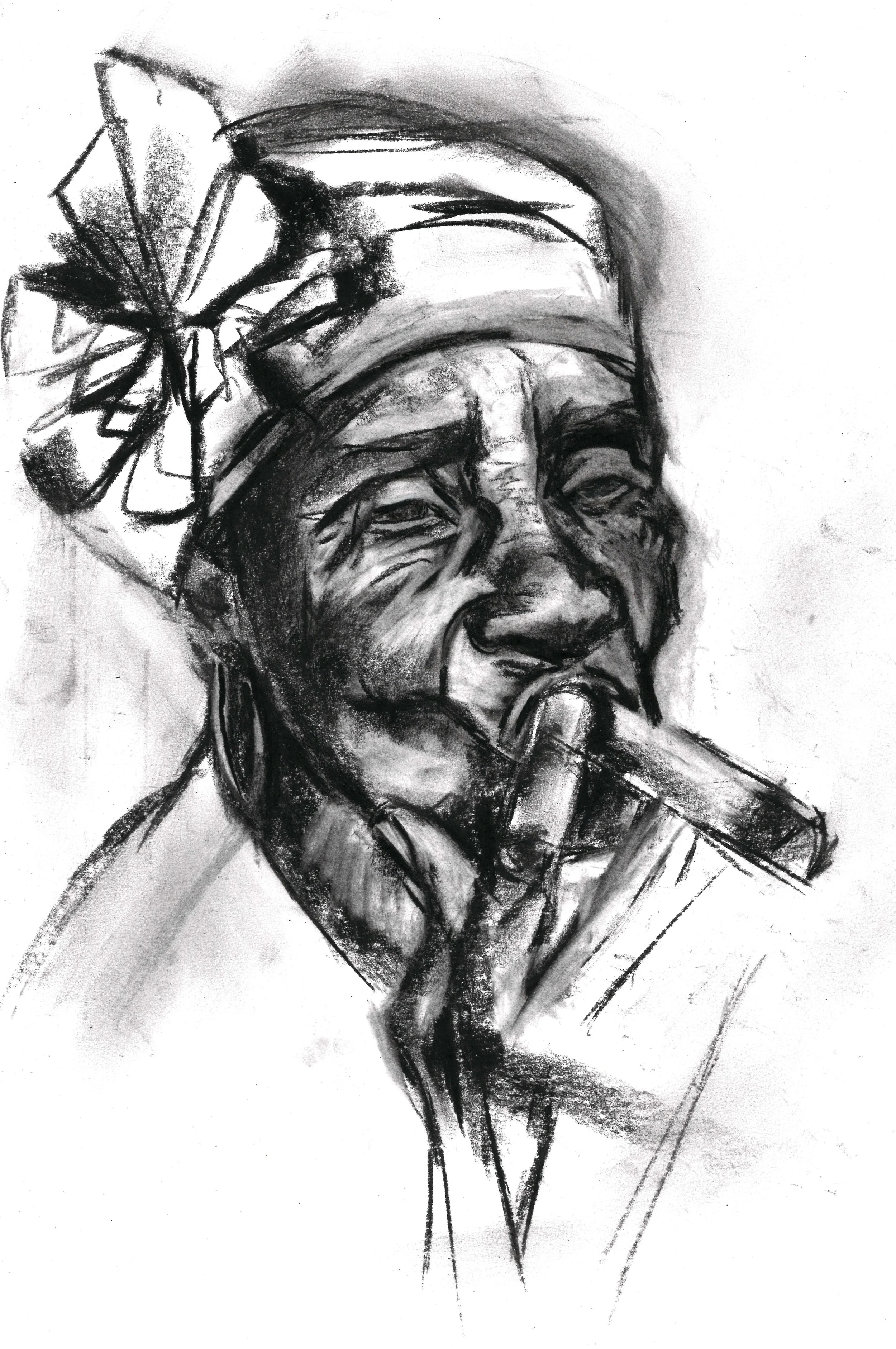 charcoal drawing flo lee