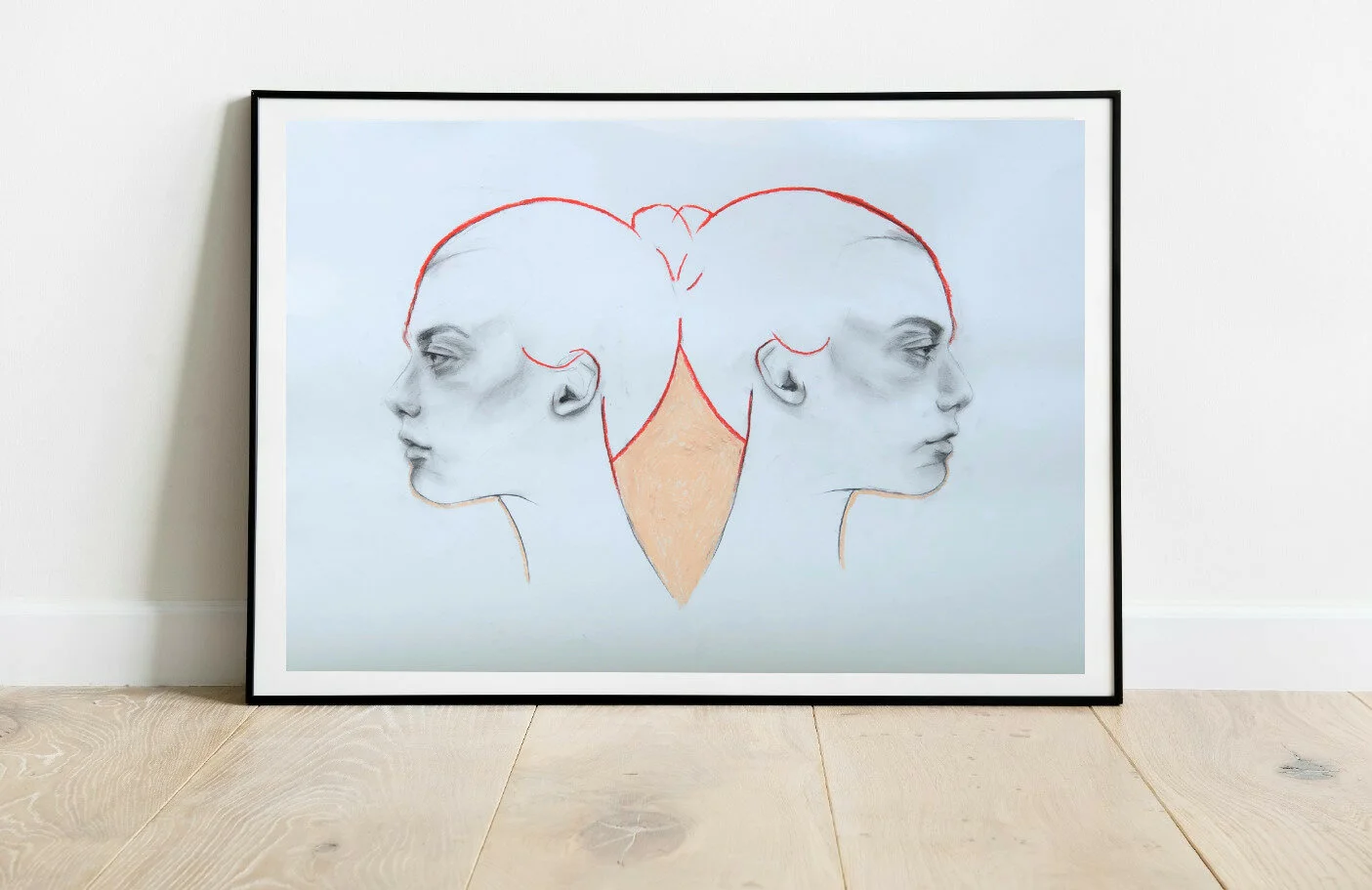 mixed media artwork contemporary portrait Flo Lee