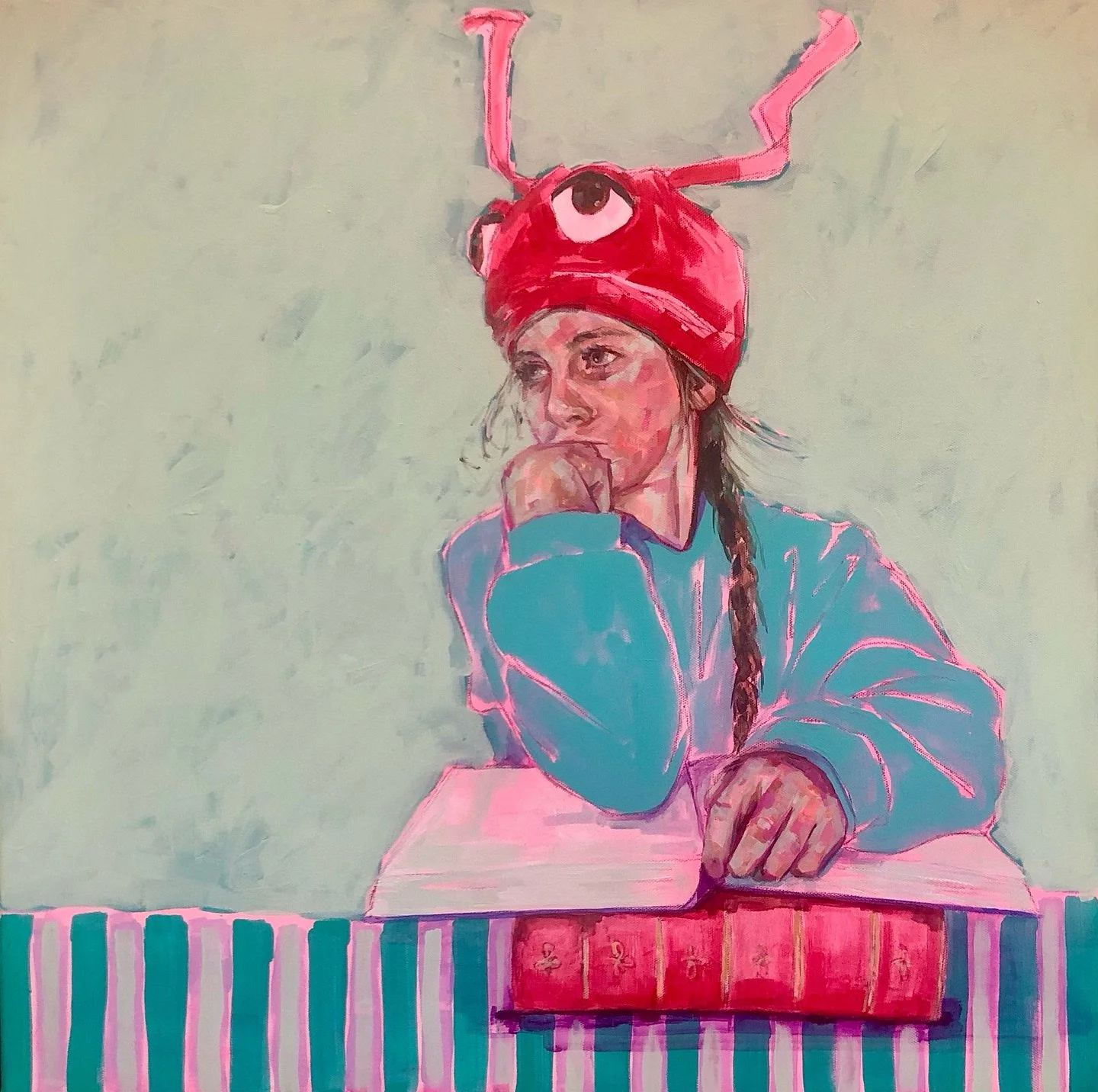 &ldquo;Let them daydream&rdquo; a new one - possibly my last one for the year&hellip;. Possibly my last portrait for the year 🤷🏻&zwj;♀️

This one is 60cm square on stretched canvas and &pound;650- just drop me a message for details ❤️🙏❤️