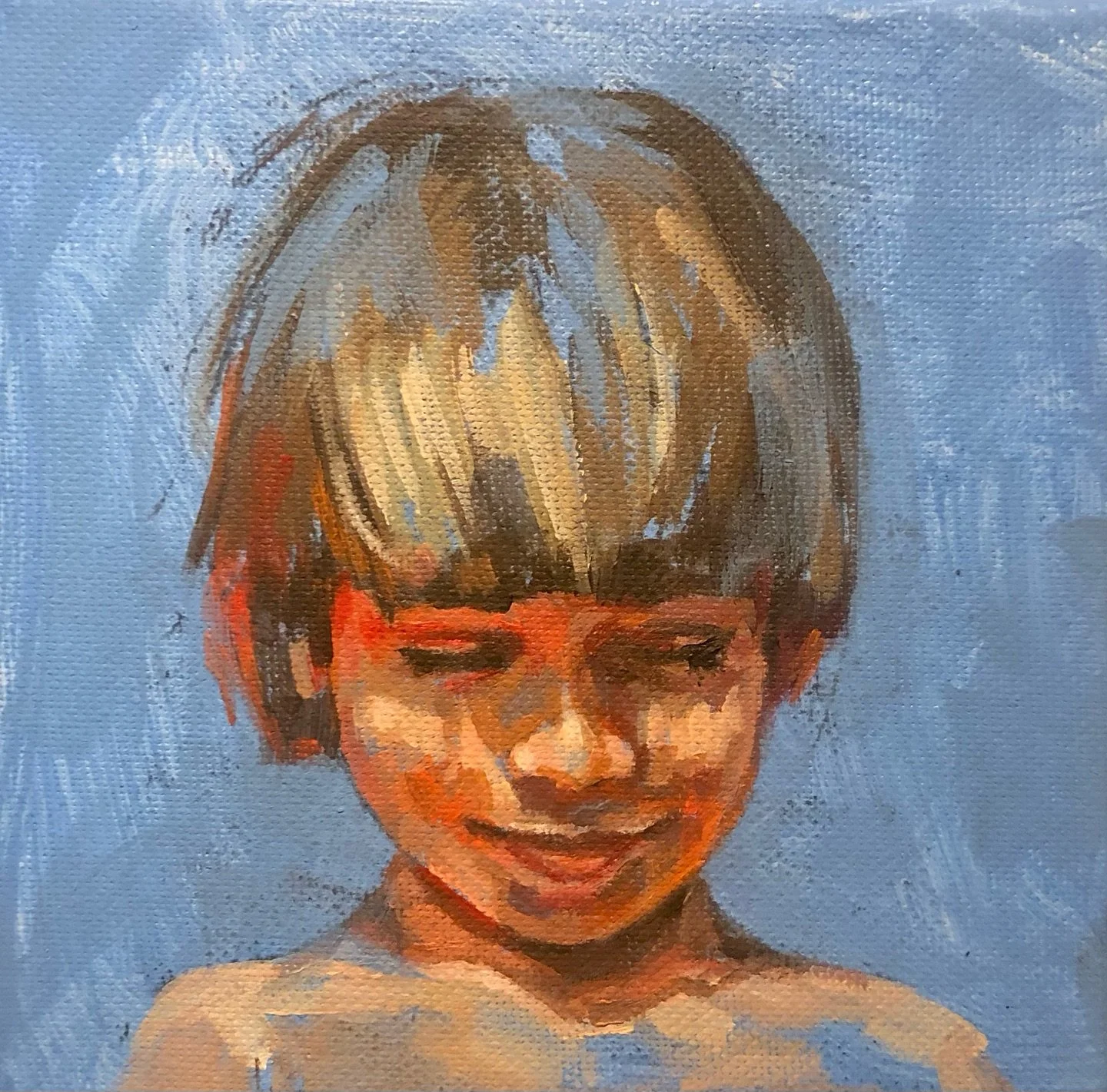 What does nostalgia look like to you? For me (because I work from photos) it can simply be the warm and orange tones you often get on older photographs.

I painted this one from a reference from @sktchy 

Swipe across for scale - see if you can spot 