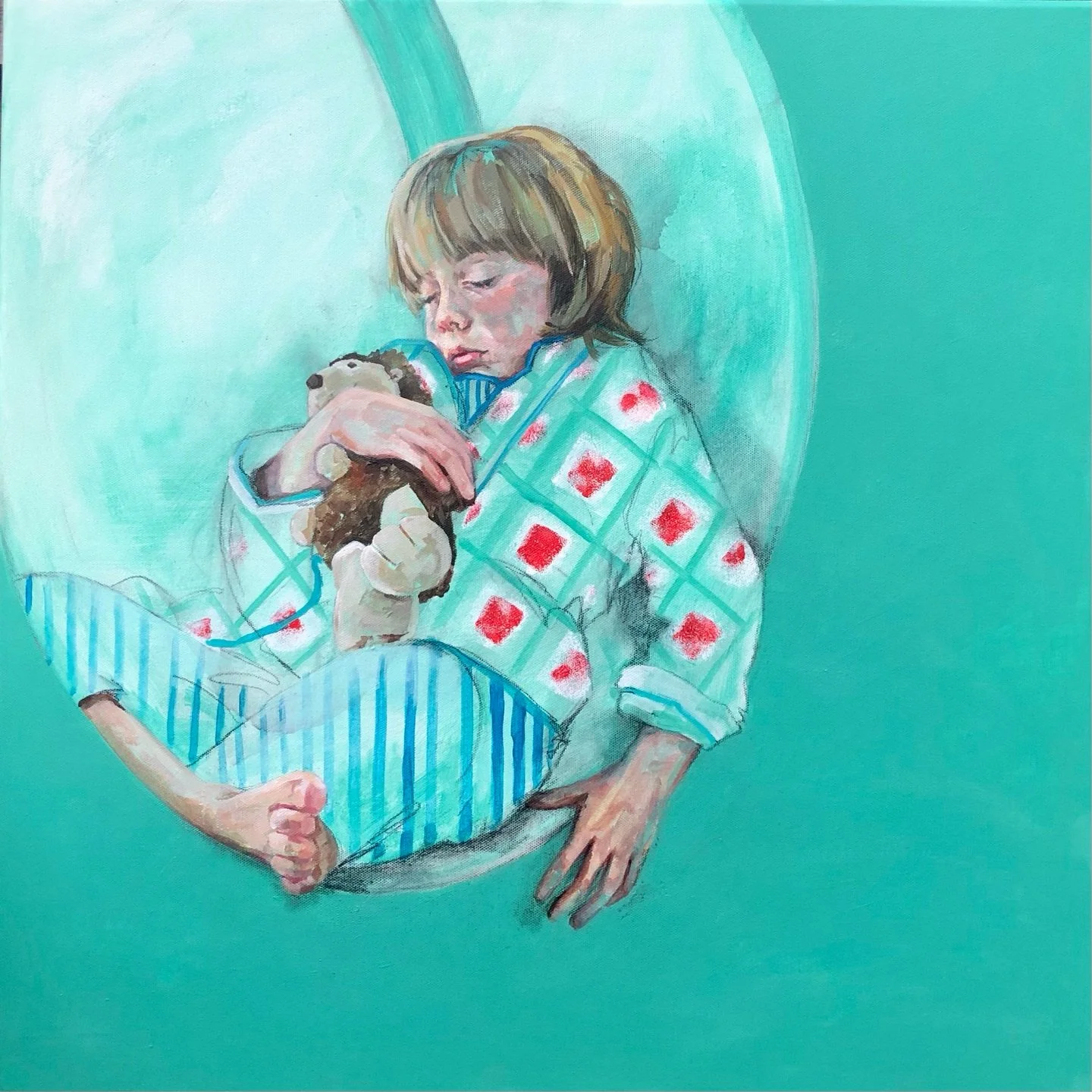 A little painting process share for tonight. Remember these are never curated process photos, they are simply process ones I take for myself to help me through decisions&hellip;. Hence the mess everywhere etc

Original available on my site ❤️