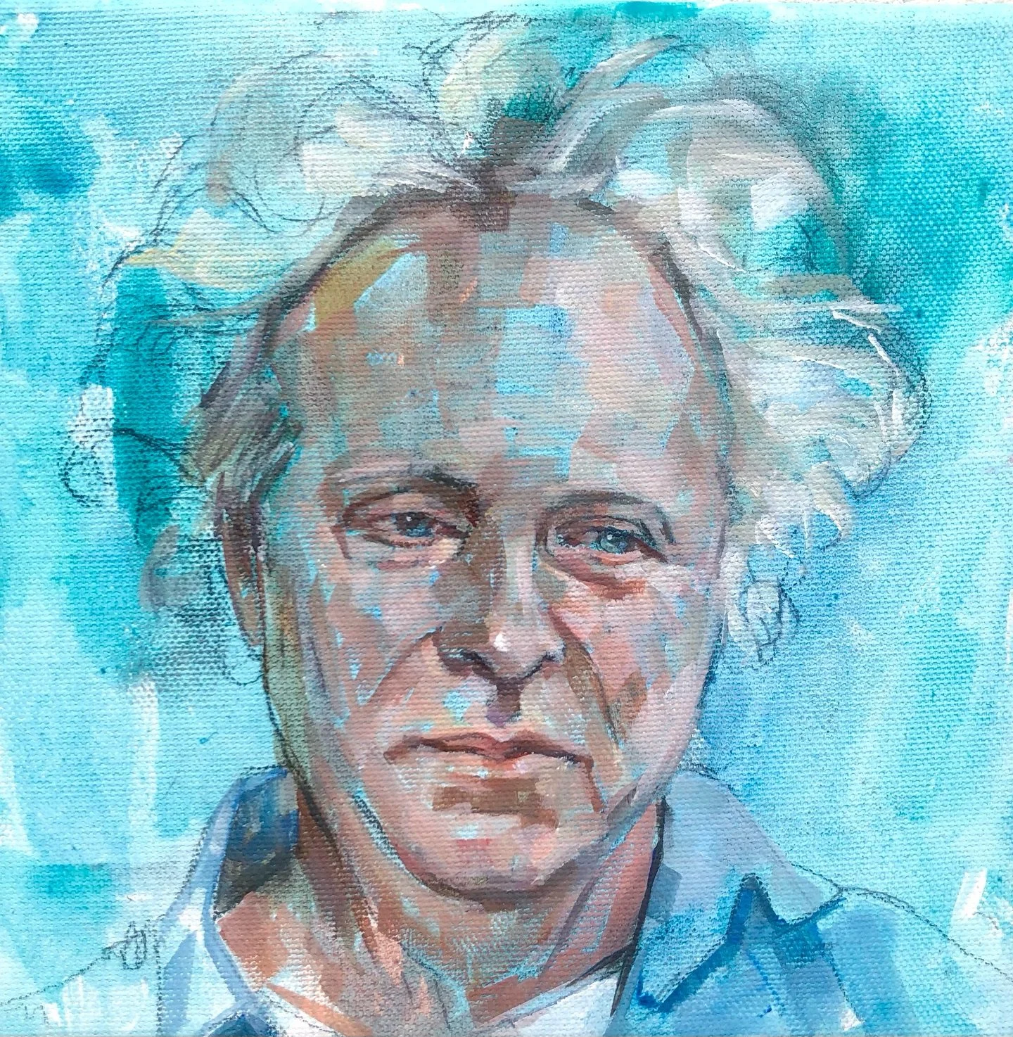 This is the wonderful @charliemackesy who I painted during our live painting at our recent exhibition- I was so nervous but with @michelleheron.art painting as well it was actually an enjoyable experience&hellip;.. and one I&rsquo;d like to repeat ❤️