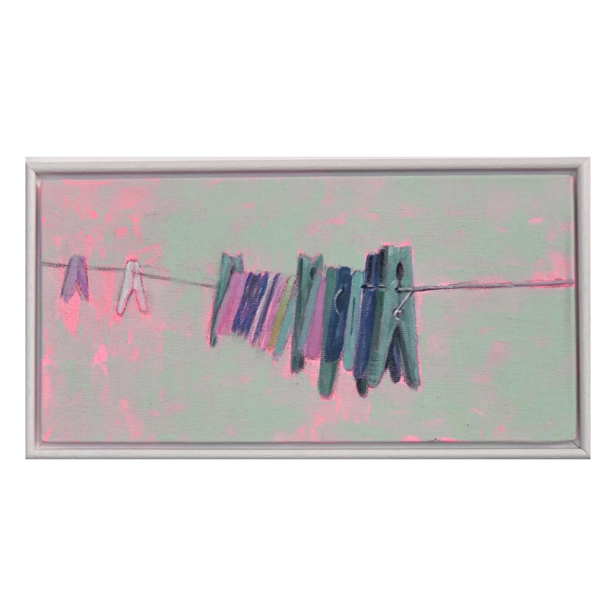 "Peg line"- contemporary framed painting