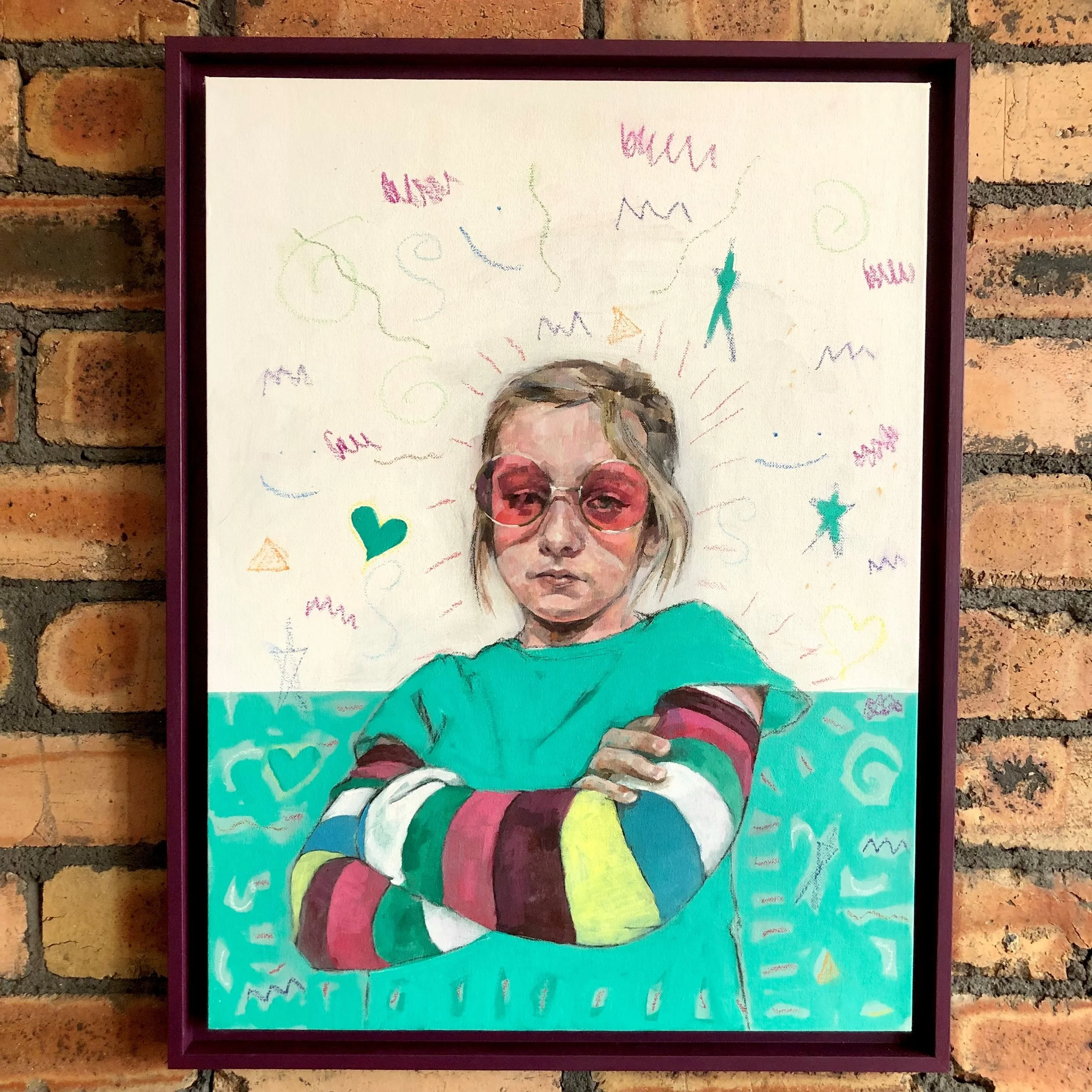"It can not be ruined"- Framed Contemporary portrait Painting
