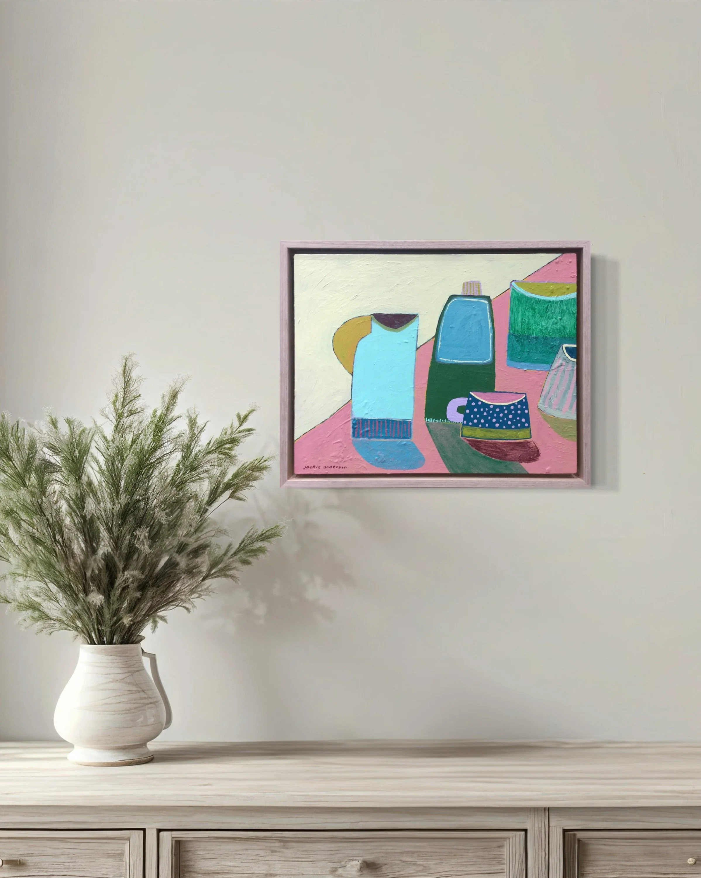 Teal Spotted Cup wall.JPG