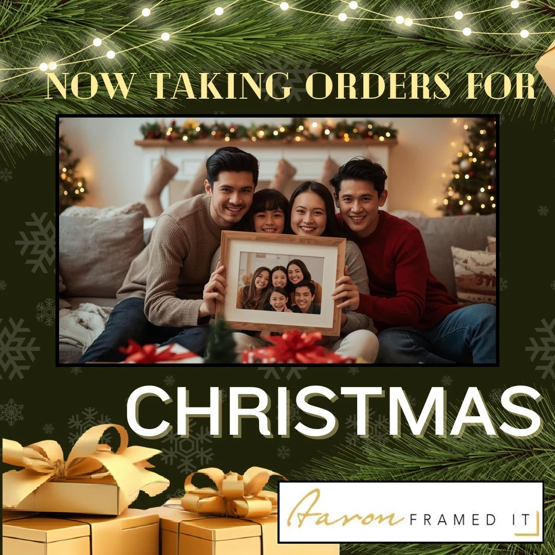 🎅🏻We are now taking orders for Christmas!!!🎁
Picture framing makes a personal and unforgettable gift, which brings joy for years!! With Christmas fast approaching, our books are filling fast; Get in now to place your order for custom framing, read