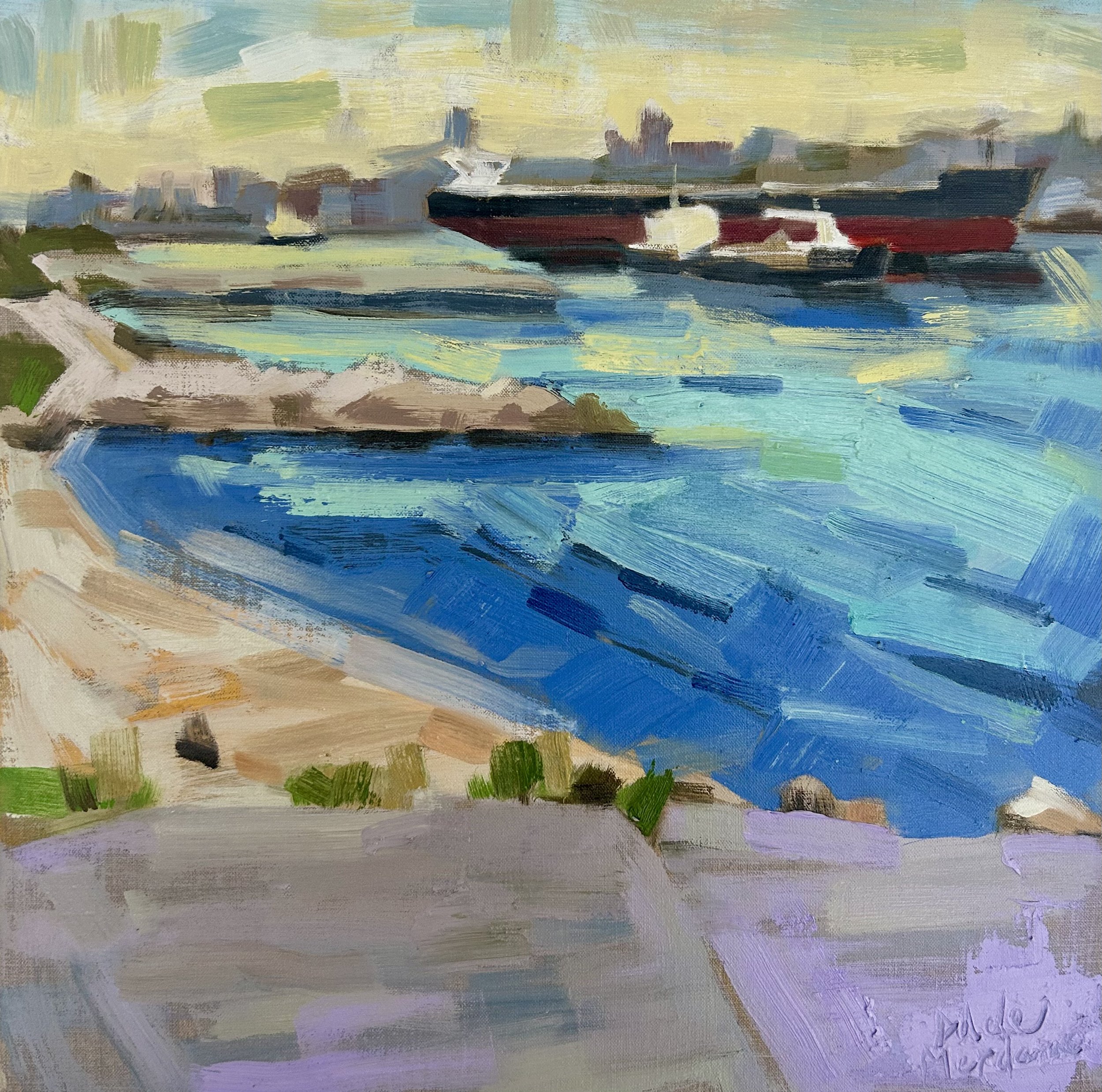 4.NEWCASTLE HARBOUR AT DAWN QUADRIPTYCH NO.4.JPG