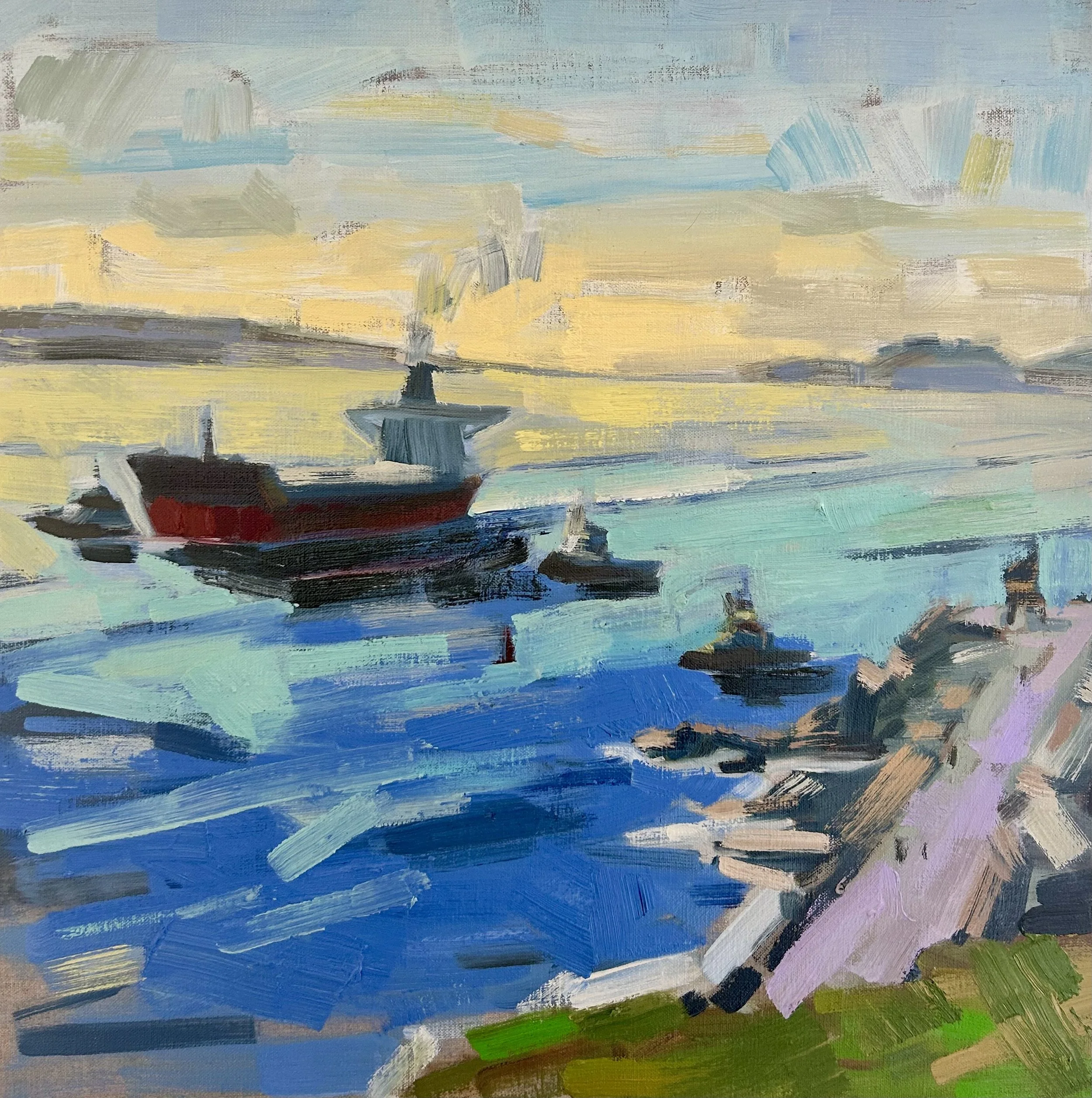 3.NEWCASTLE HARBOUR AT DAWN QUADRIPTYCH NO.3.JPG