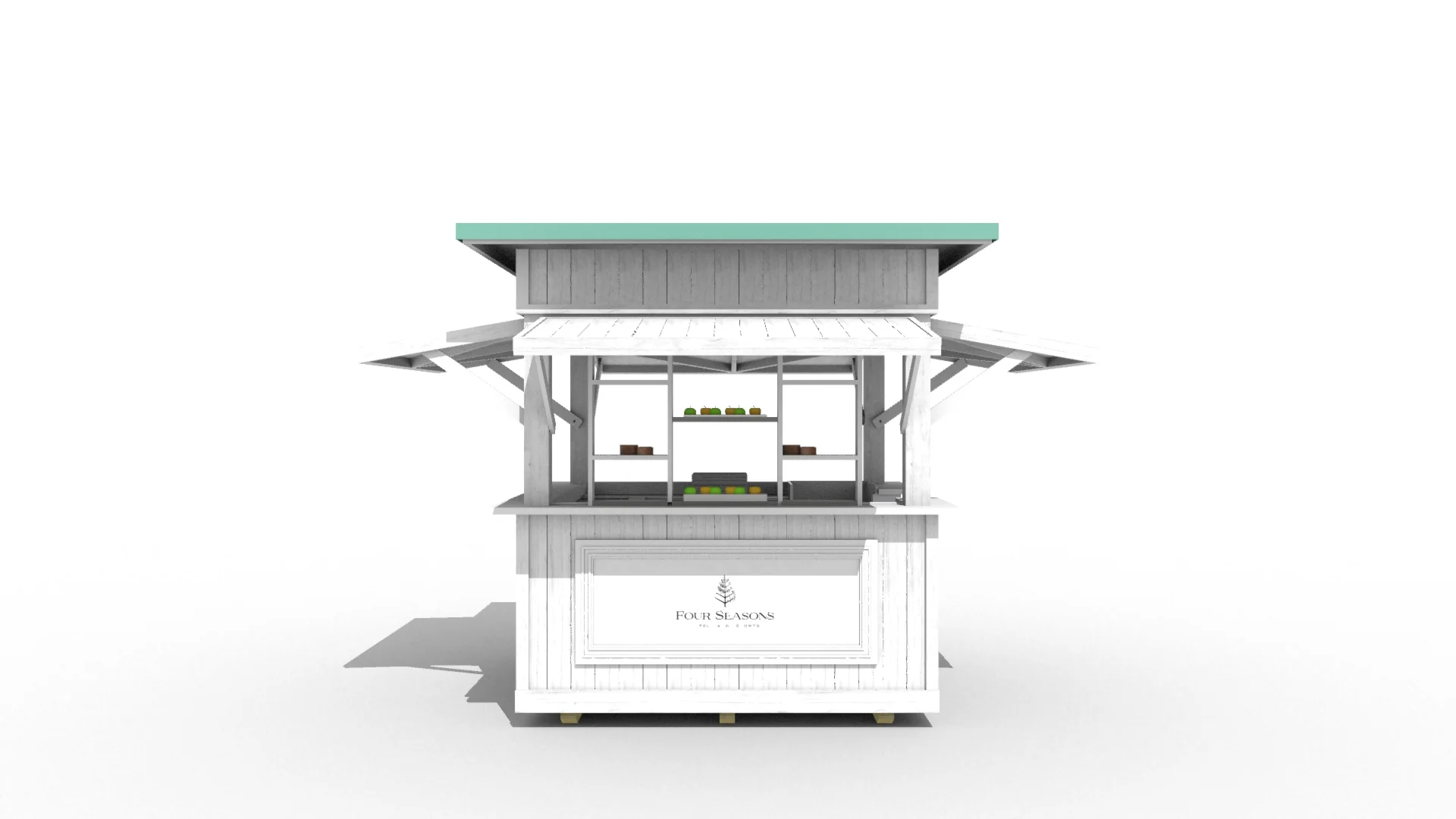 Four Seasons Palm Beach - Beach hut white distressed look flat roof v7.jpg