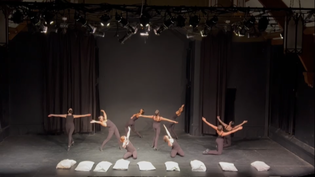 Senior Company members performing "An Insomniac's Lament", choreographed by Jazmin Tyson, at our Winter Showcase (Dec 2021)