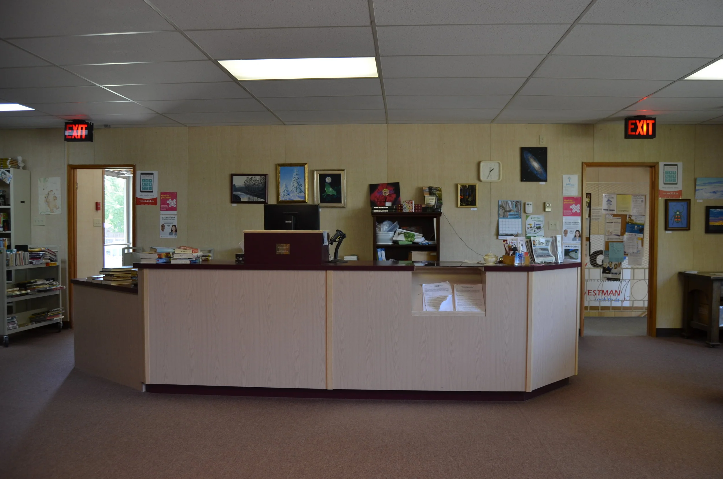 Check out and information desk