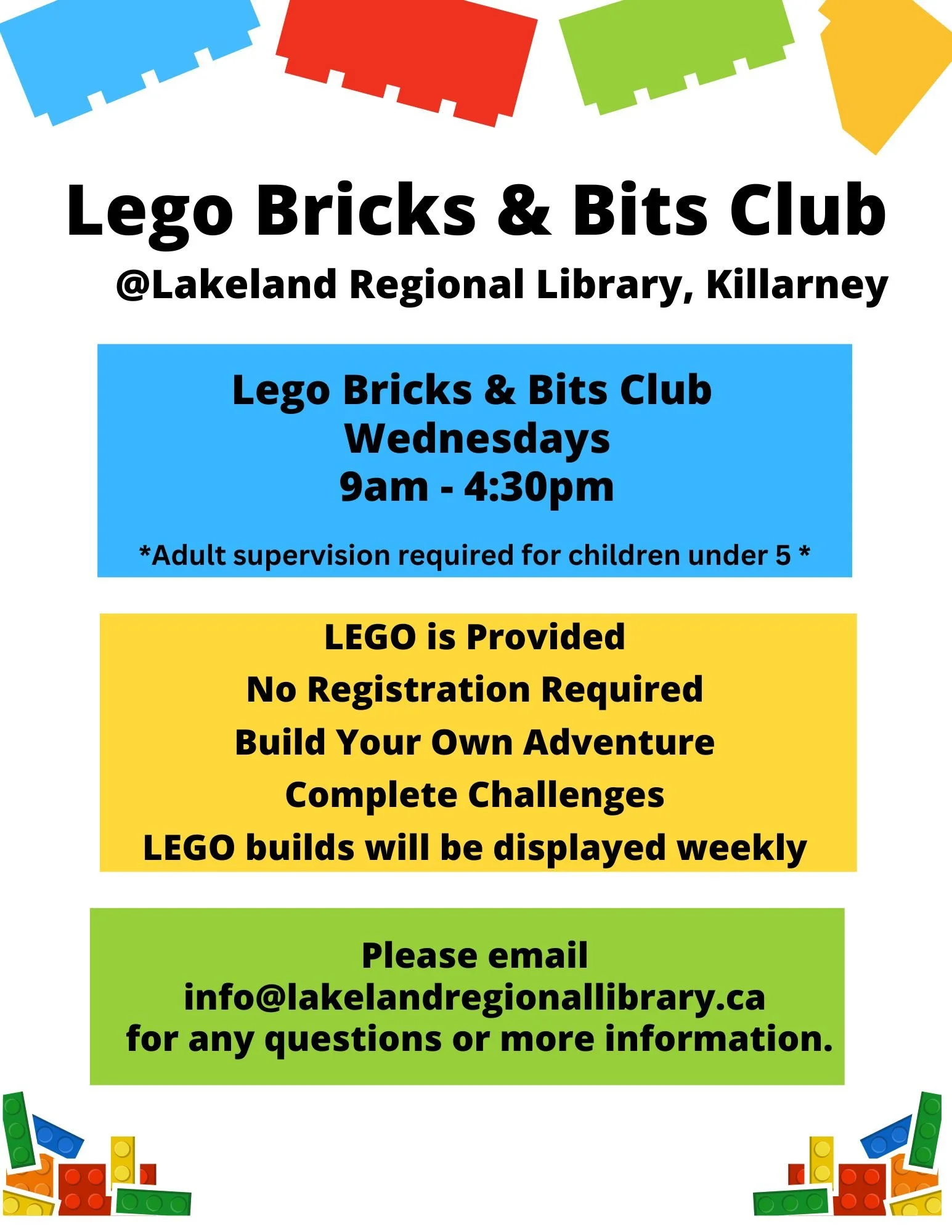 It's Lego Bricks &amp; Bits day! 
Every Wednesday, drop in anytime and get building!