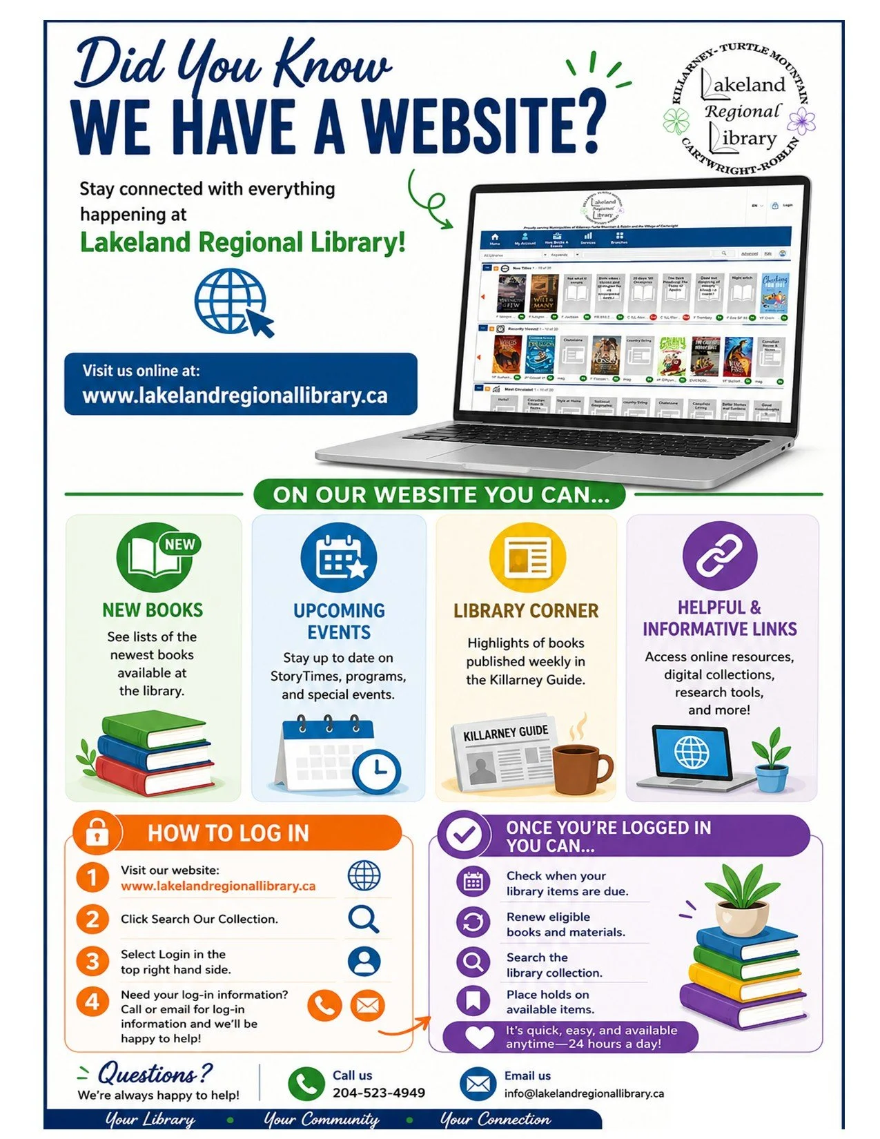 🌐📚 Did you know the library has a website?

It's your one-stop spot for everything the library has to offer! From searching the catalogue and exploring digital resources to finding program information, library hours, and so much more.

Check out th