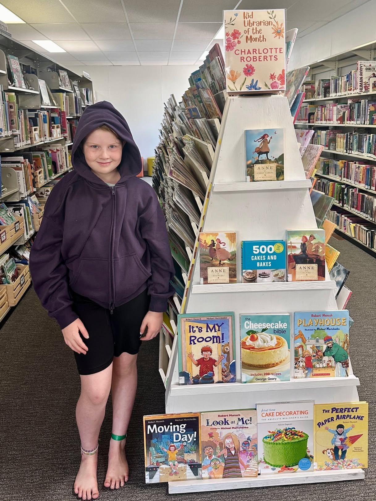 Introducing our September  Kid Librarian:  Charlotte🎉

Favourite authors: Robert Munsch, and Lucy Maud Montgomery
Favourite books: Anne of Green Gables and Chicka Chicka Boom Boom

Charlotte&rsquo;s book display will be up in our youth section for t
