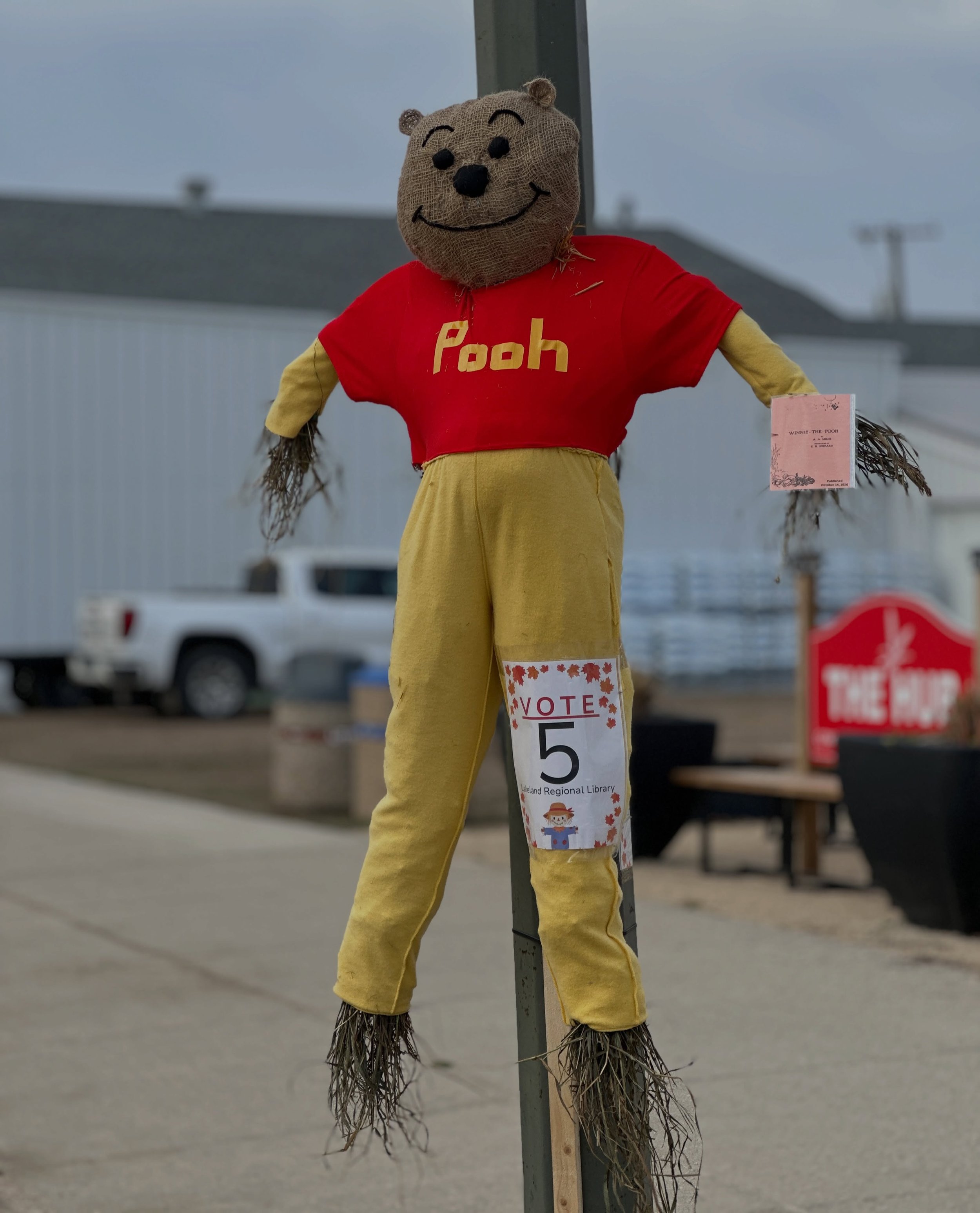 Have you voted yet? 

Head to the Town Office this week and vote for your favourite scarecrow! 

Vote anytime this week - October 26&ndash;29, 2026

And don&rsquo;t forget to show our Winnie the Pooh some love &mdash; vote for #5! 🥰