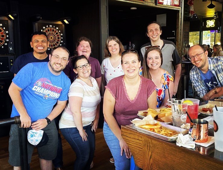 July Happy Hour is in the books! Join us for our next one Aug. 9 at Strange Days! #youngadultministry #summer2023