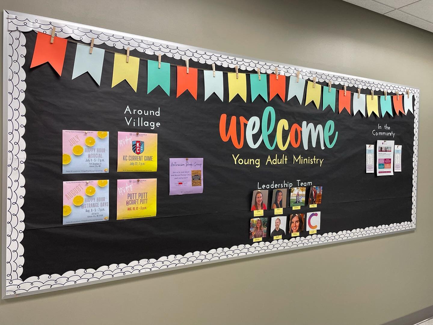 Next time you're near the YA space come check out the bulletin board to meet our leadership team and see connectional opportunities around the church and beyond!