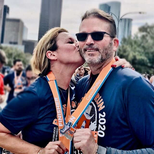 A big thank you to my husband/best trainer in the world!  Running 🏃🏼&zwj;♀️ more than a few minutes is all I was ever able or thought I was able to do.  My good friend @stephadii invited us to be part of her team for the 5k #2020rodeorun one month 