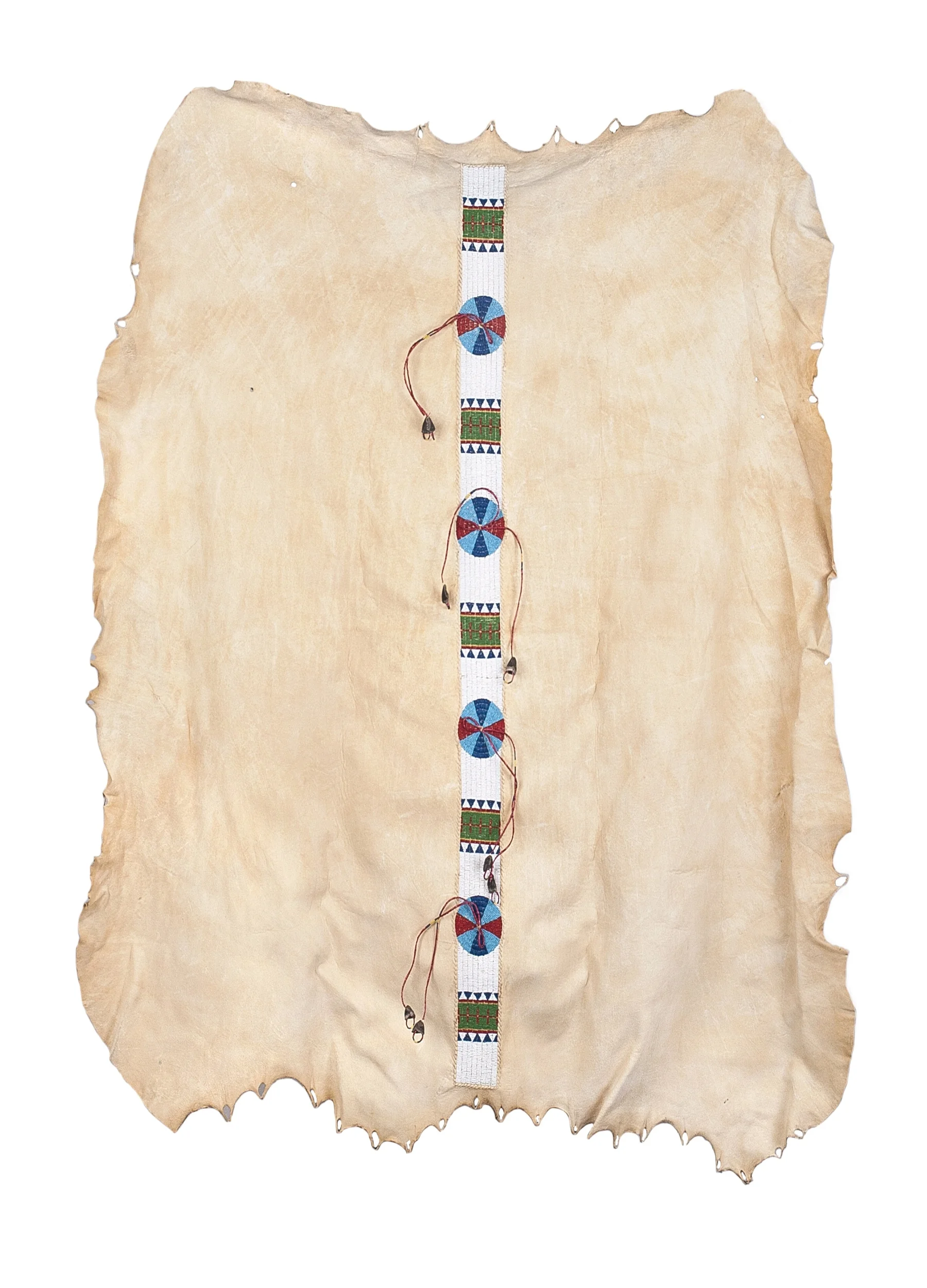 Elk Robe With Beaded Strip & Quills