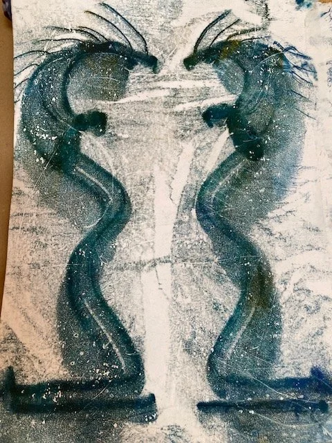 Touch Drawing image using hands and arms to create mystical figures