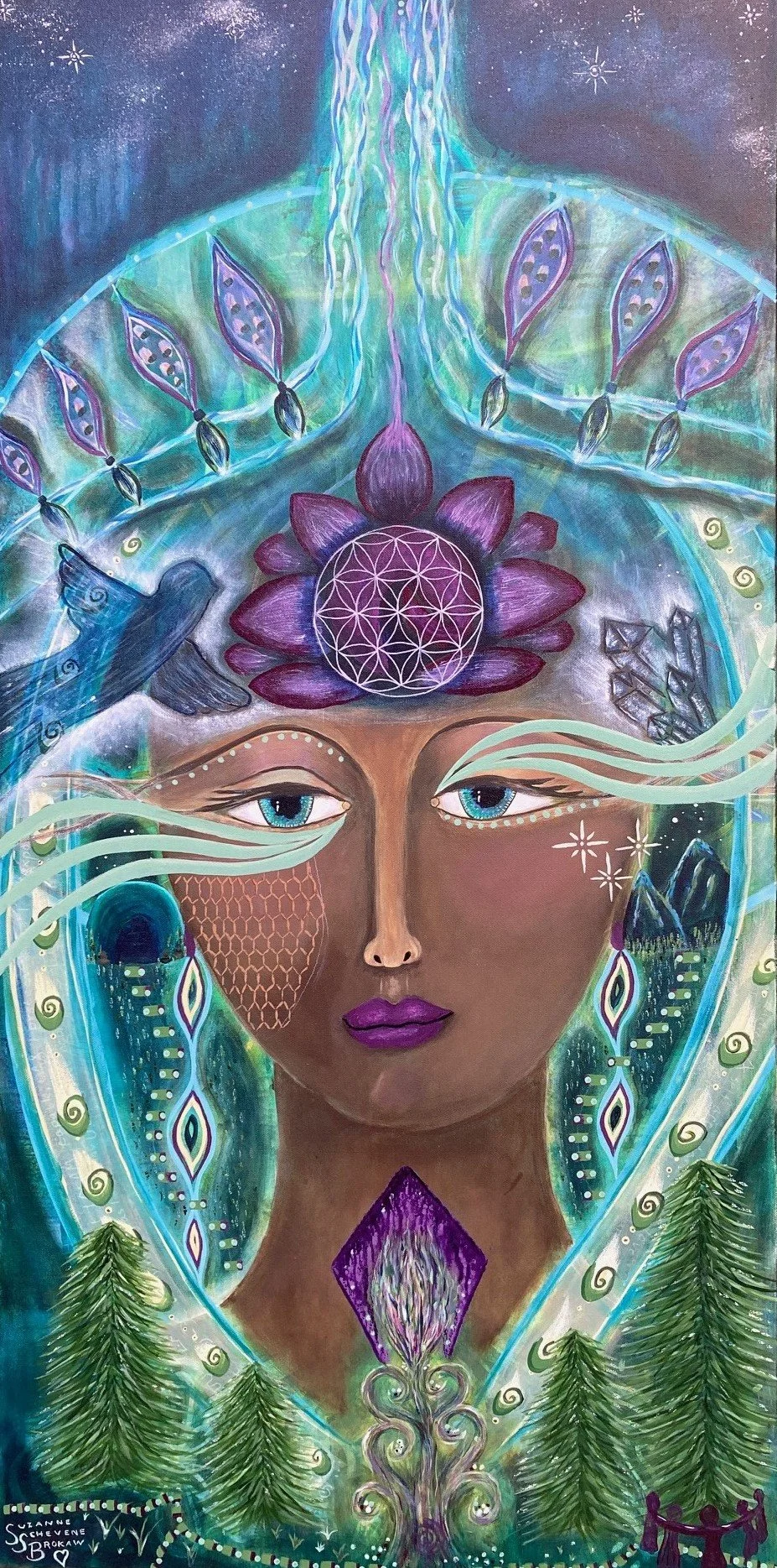 This painting honors the journey of becoming the artist of your own life. It’s not just about making art—it’s about how you see, choose, and shape your life through thoughts, beliefs, and presence.