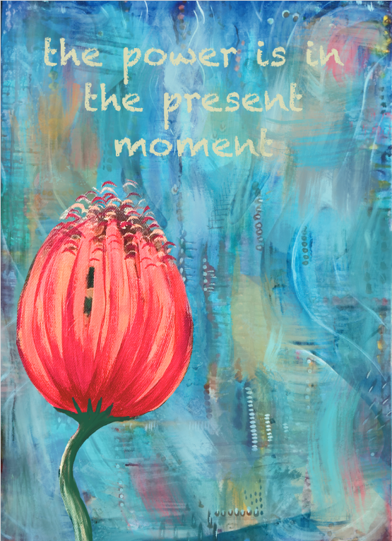 A reminder to pause and breathe. 🌸 Power lives in the present moment — let this art guide you back to now.