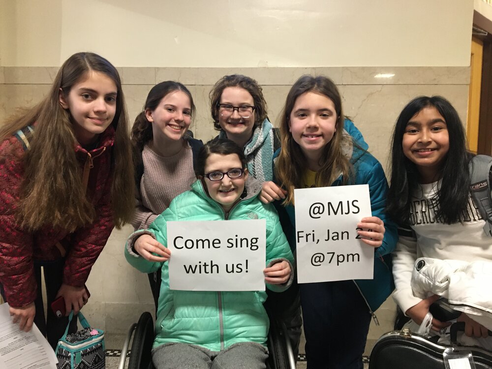 Some of our song leaders (from left) Elizabeth McManus, Ella Conroy, Cassie Jennings, Michael McKeever, Becca Axler and Saanvi Sureka.