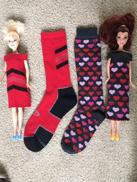 making barbie clothes from socks