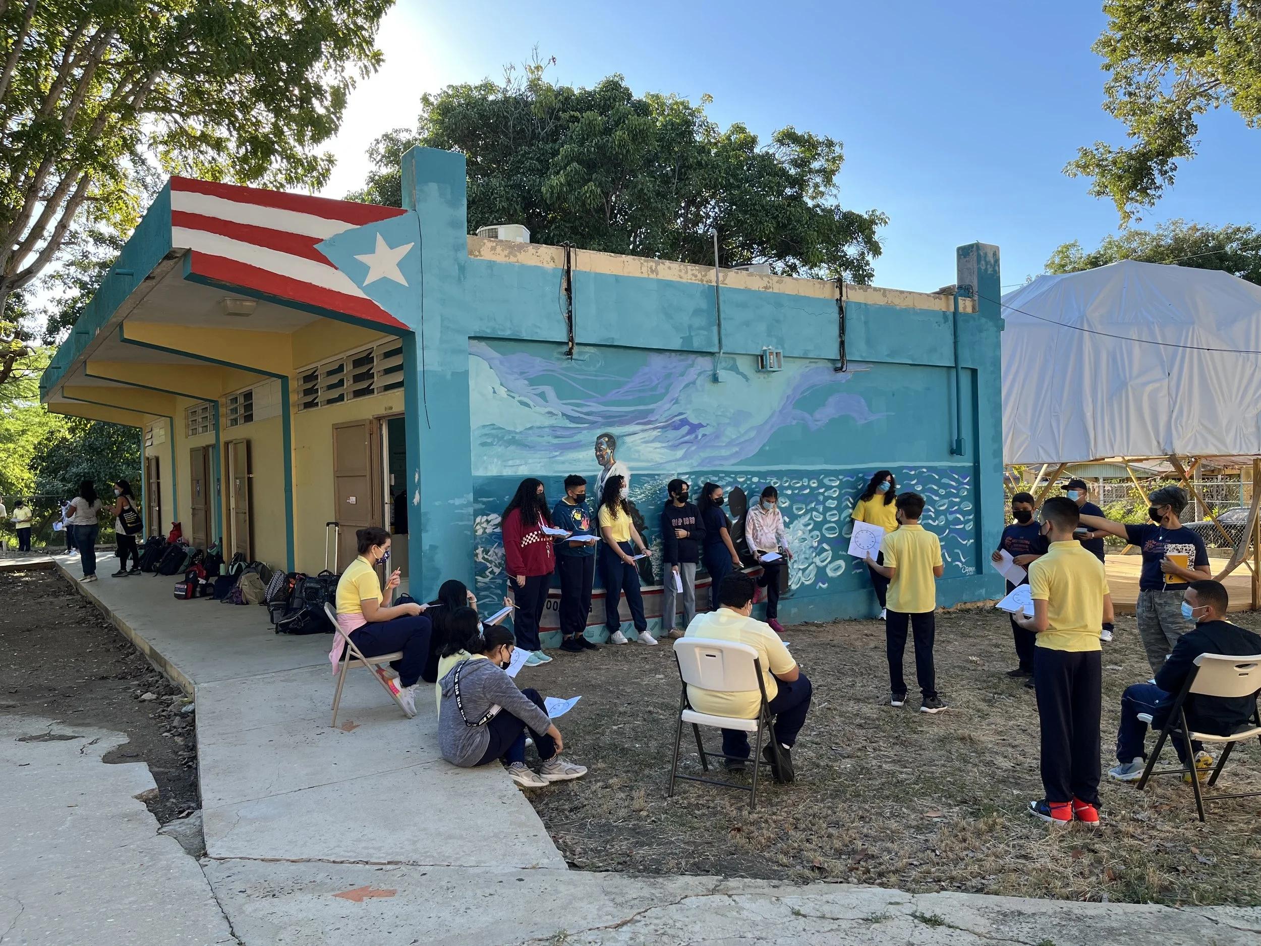 Students begin their school semester at their school in La Parguera