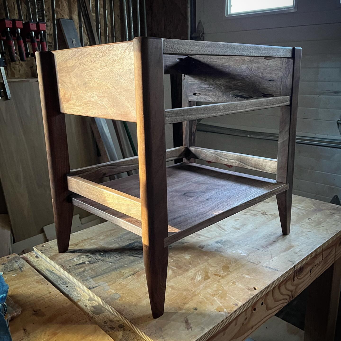 Matching walnut nightstands WIP. Yes there is another one. Looks just like this one.