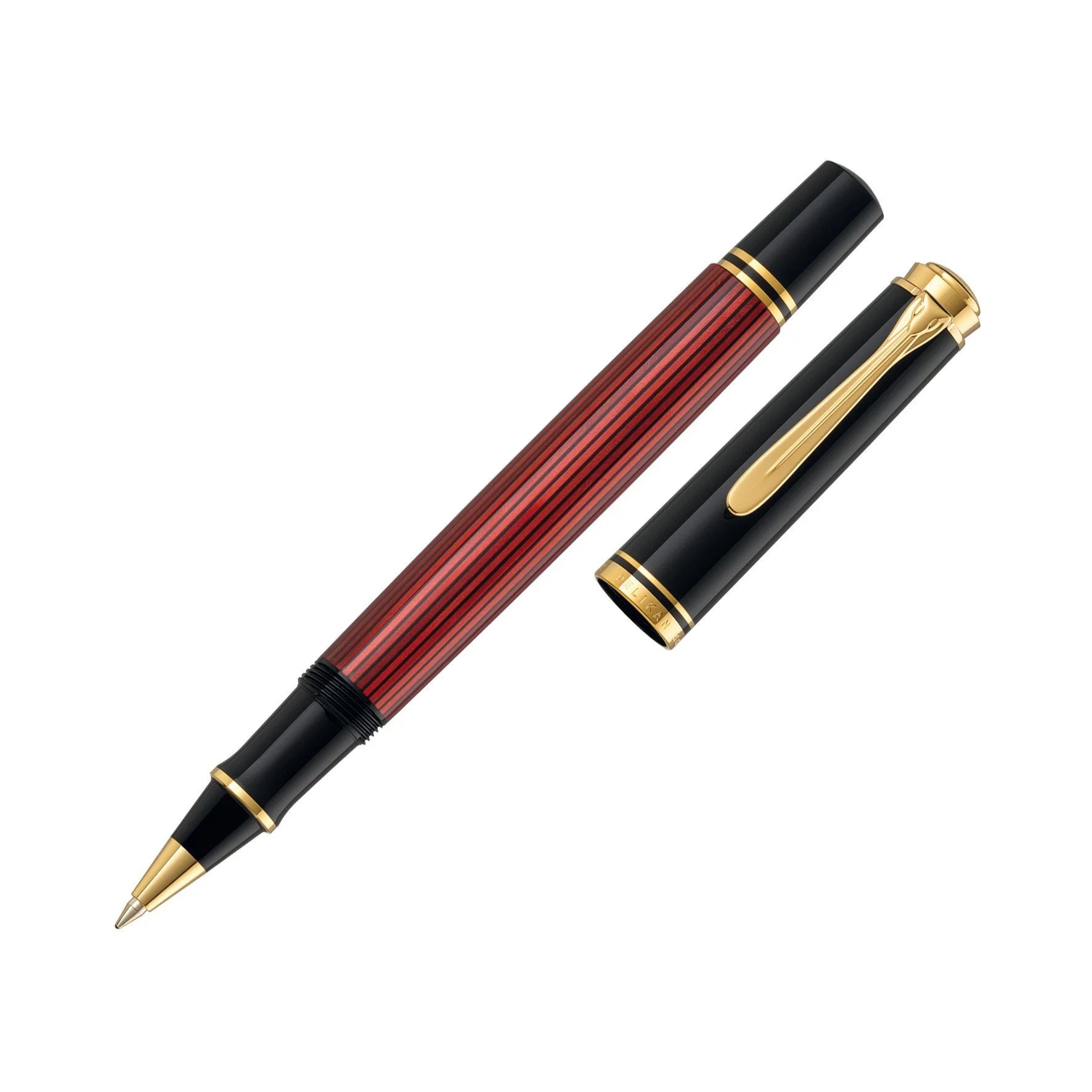 Pelikan Tintenroller Souverän R 800 – Schwarz/grün, Aus Edelharz, Mit Vergoldeten Zierteilen