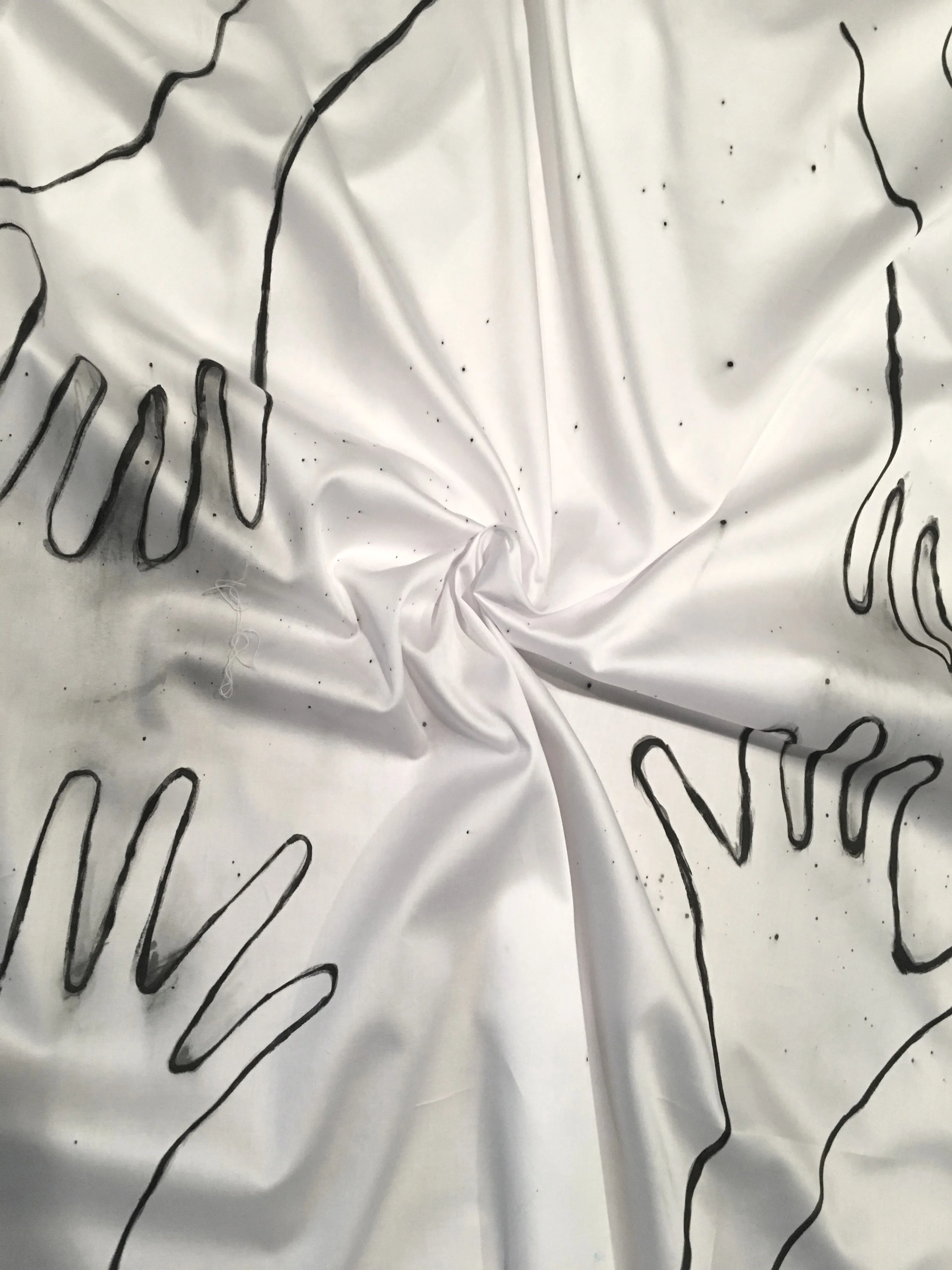  Painted cotton before cutting 