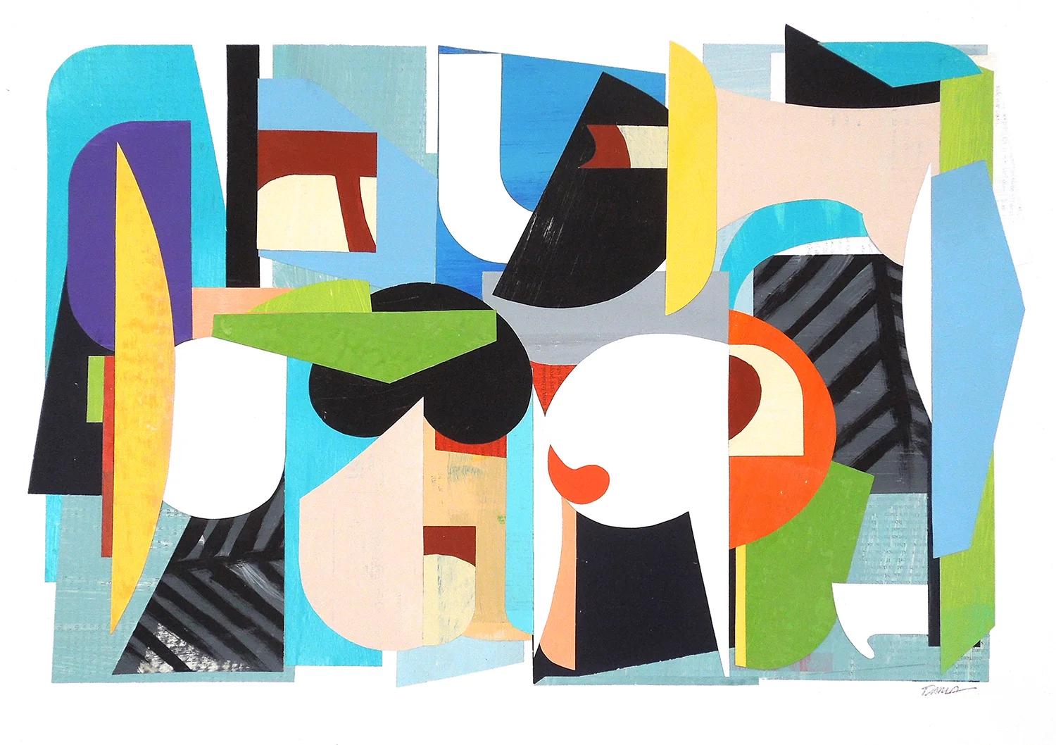 “Happenstance #1”, 12” x 19” Collage on paper 2018