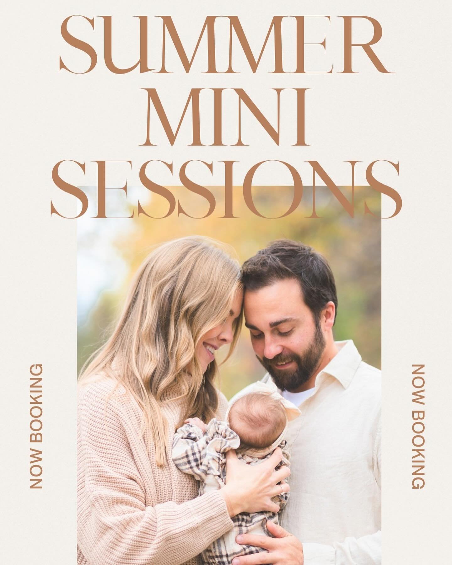 Summer sessions perfect for families, couples or besties! Here are the details: 

✨ 15 minute session
✨ Minimum of 20 edited images 
✨ Photos delivered in 5 days
✨ $175 + tax 

DM me to book your spot!