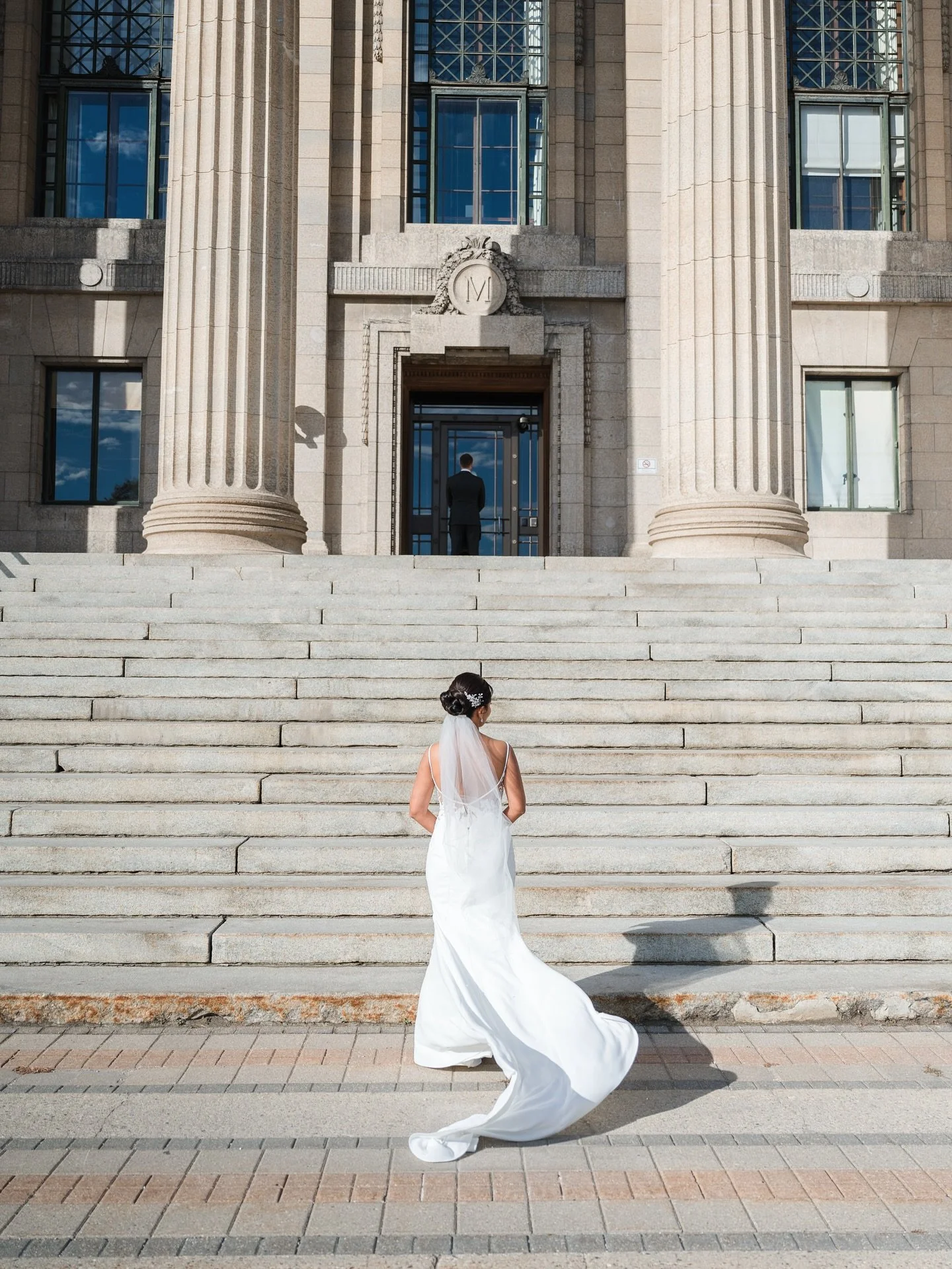 Proof he&rsquo;d wait for her anywhere &mdash; even at the top of a million stairs in dress shoes.
And wait he did &mdash; because we made sure to capture every single angle of that climb. The anticipation? Worth every second. 🤍

One staircase, two 