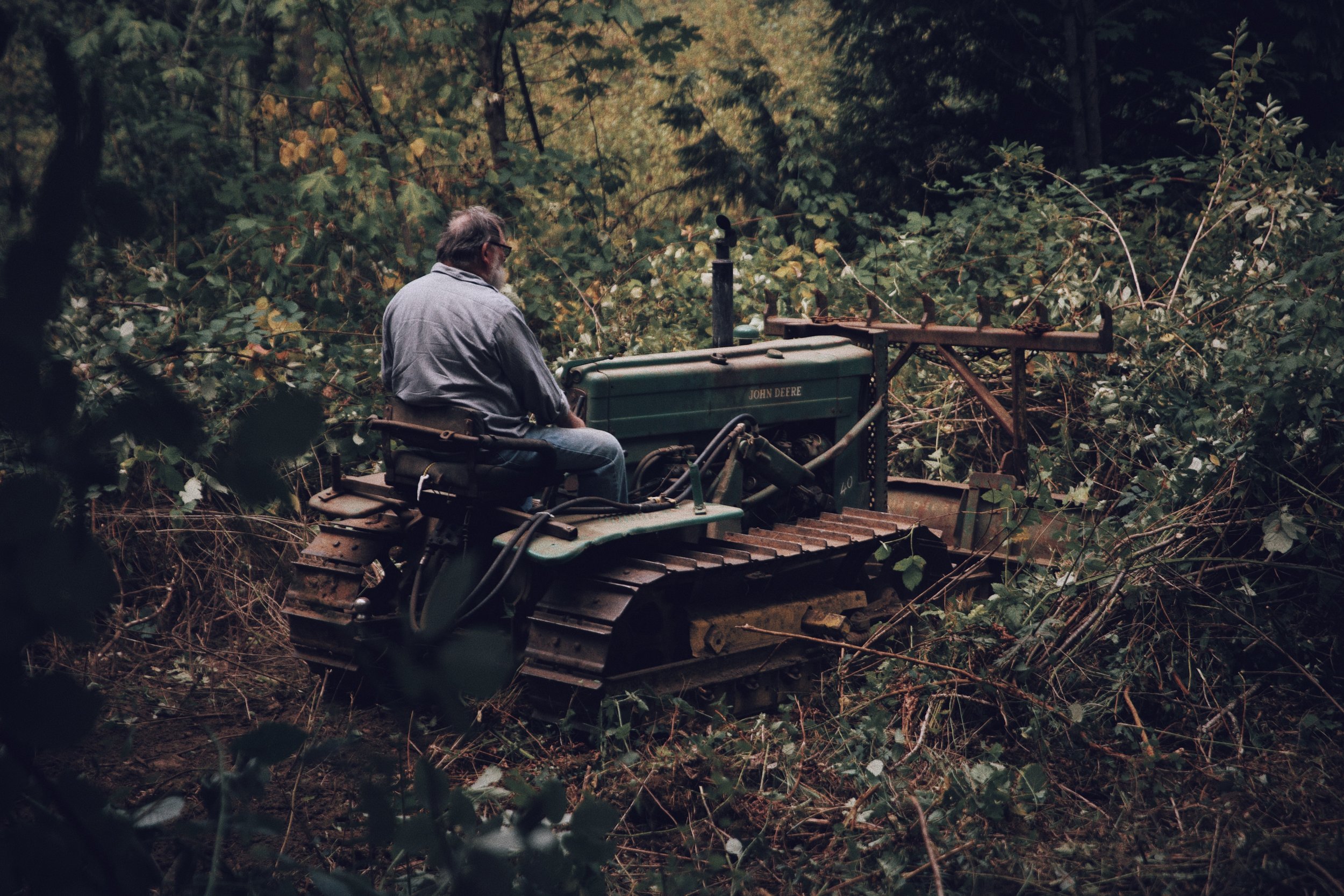Jim helping us clear land