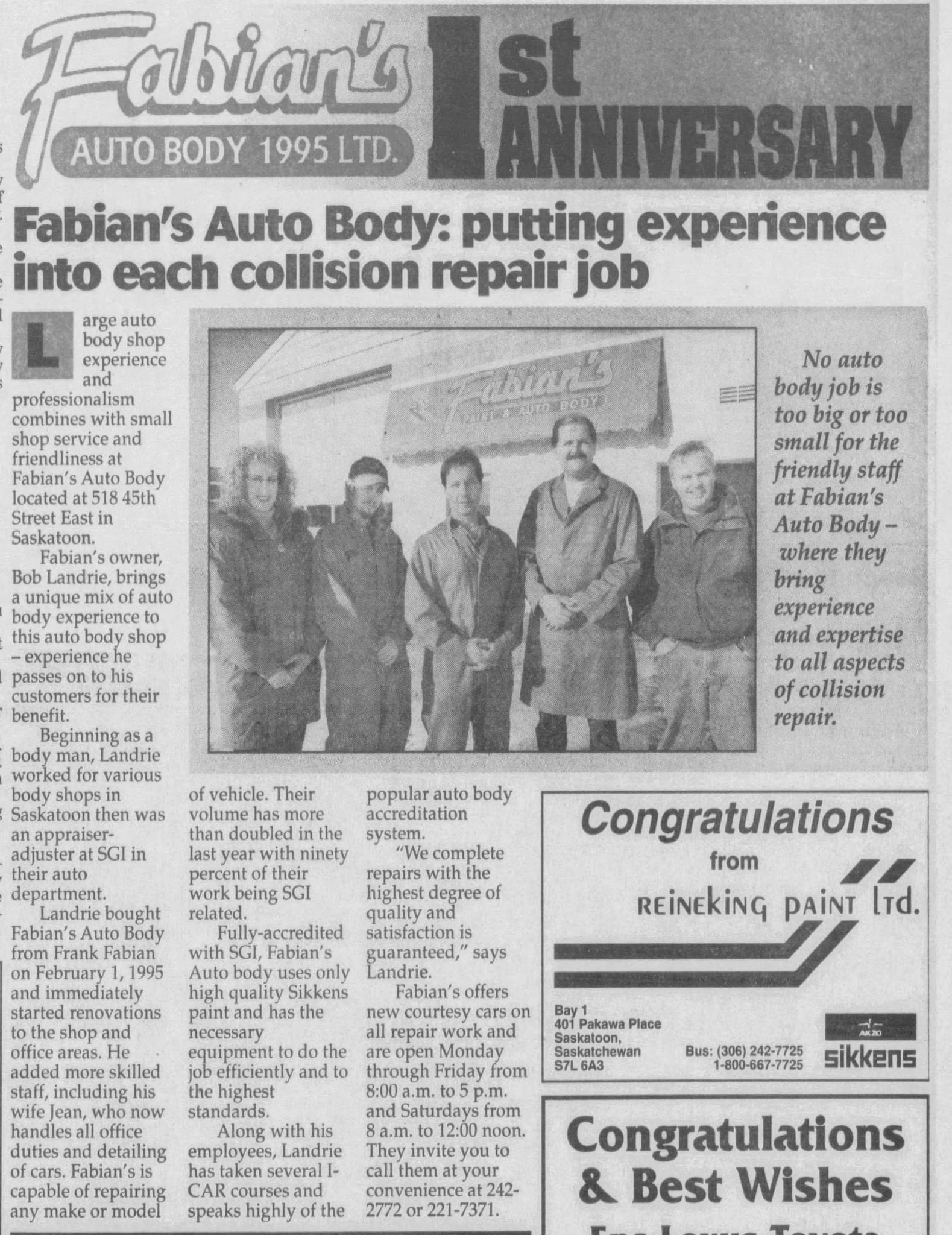 SGI Accredited Body Shop, Saskatoon Body Shop, Fabians Autobody, SGI Collision Repair