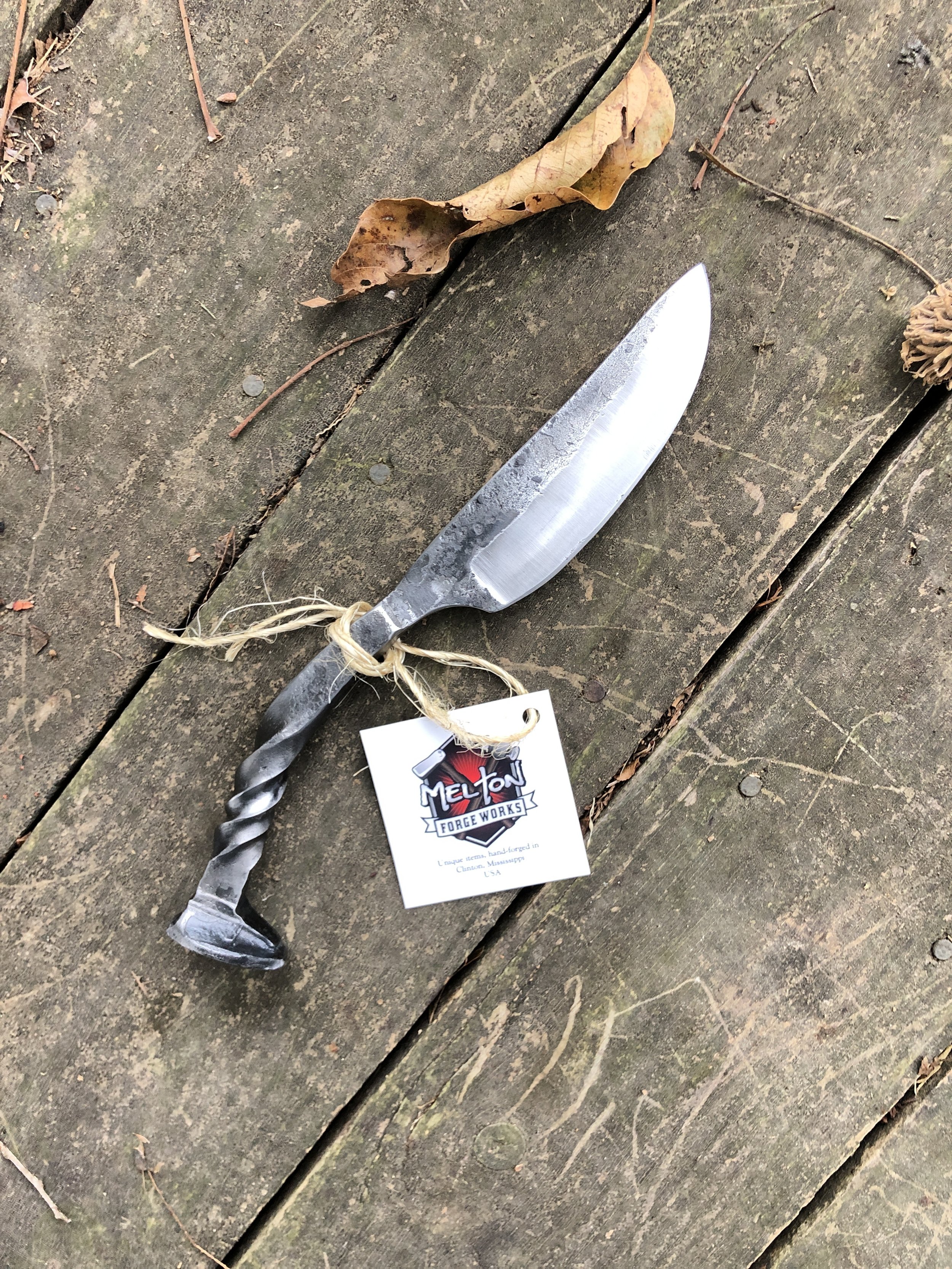 Railroad spike knife (made to order)