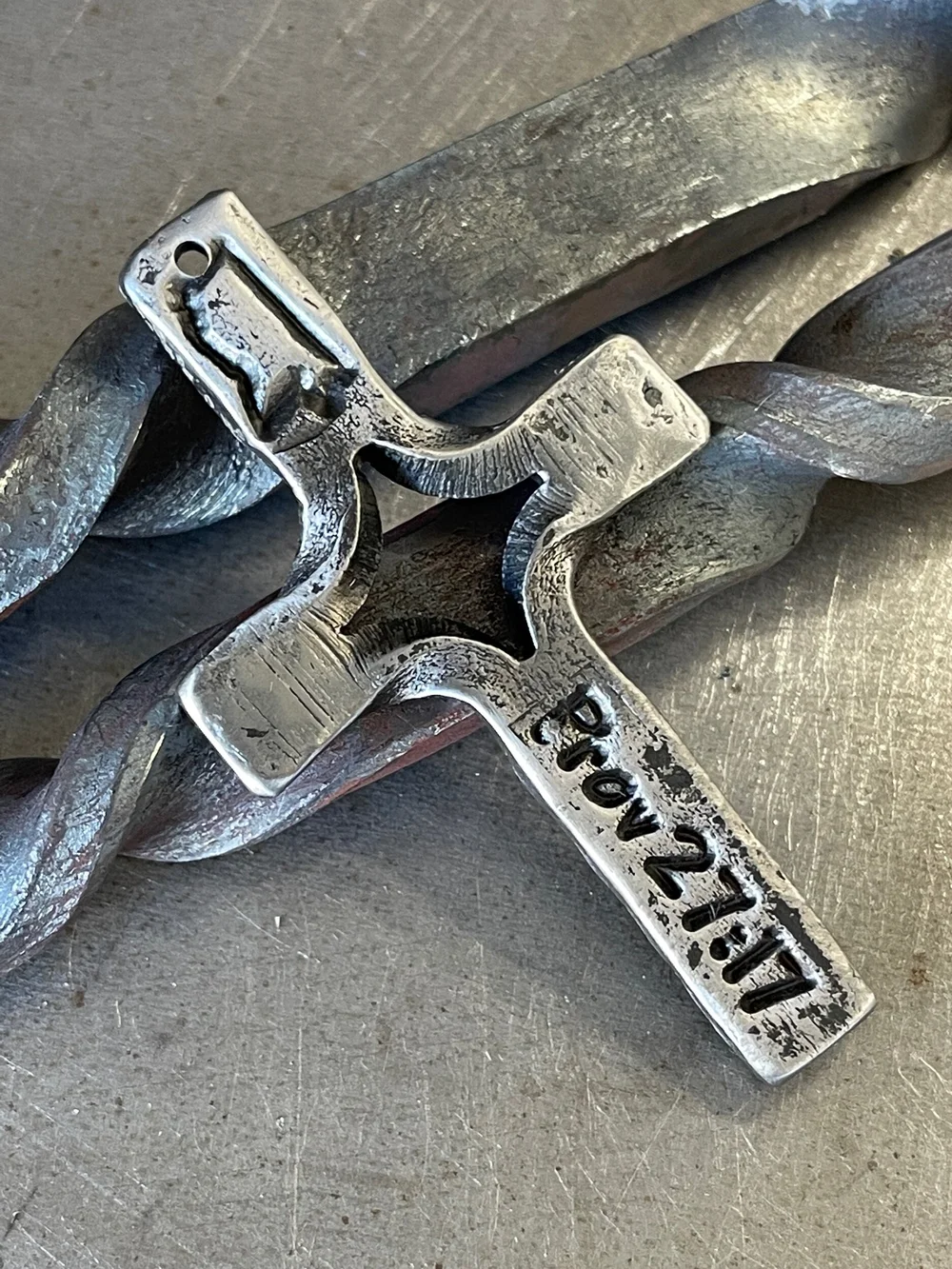 hand forged keychain cross — Melton Forge Works - DerekMelton.com
