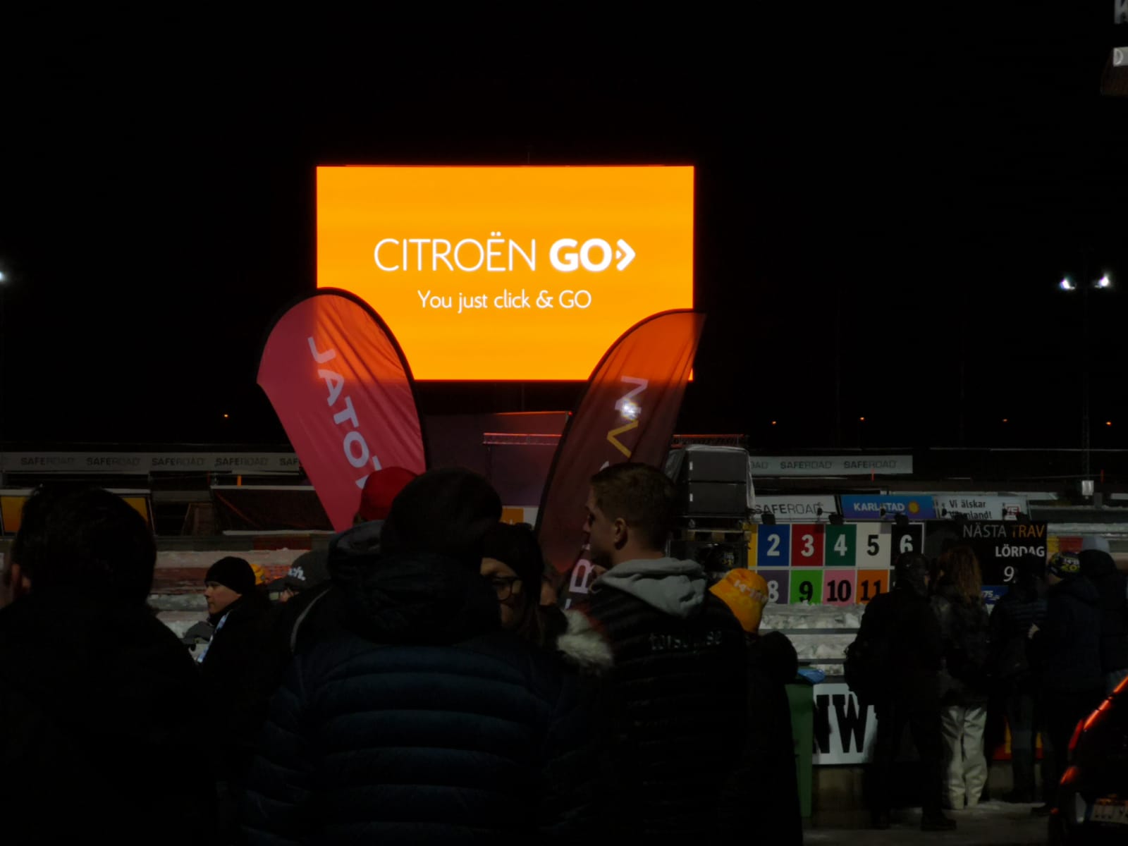 Jombotron commercial with SMS competition